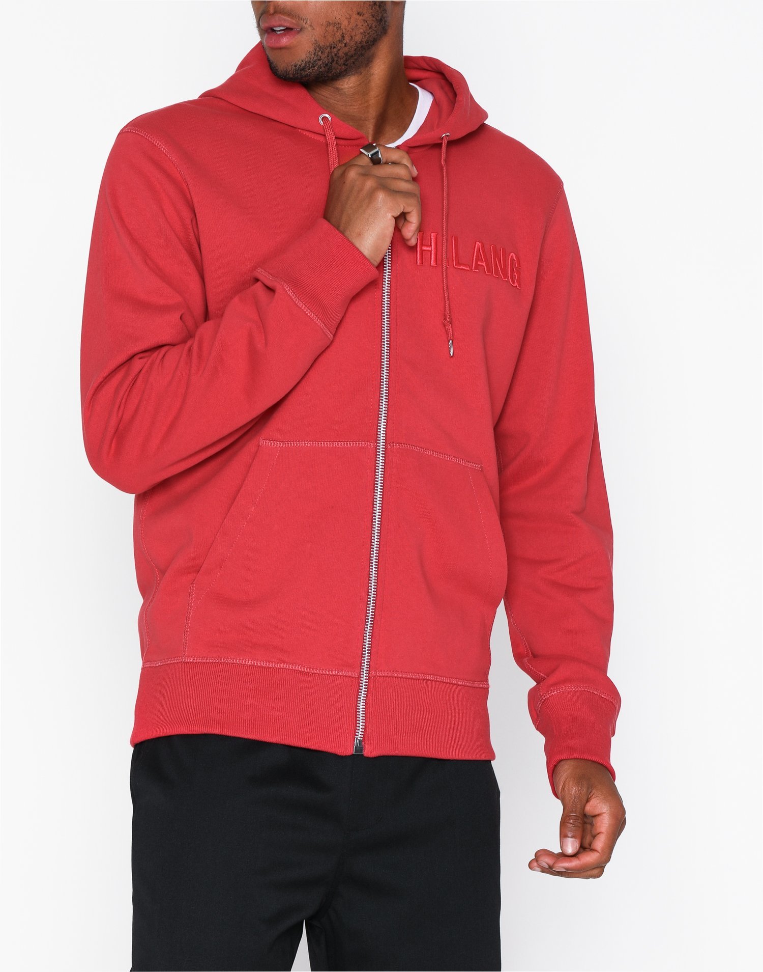 red helmut lang hoodie