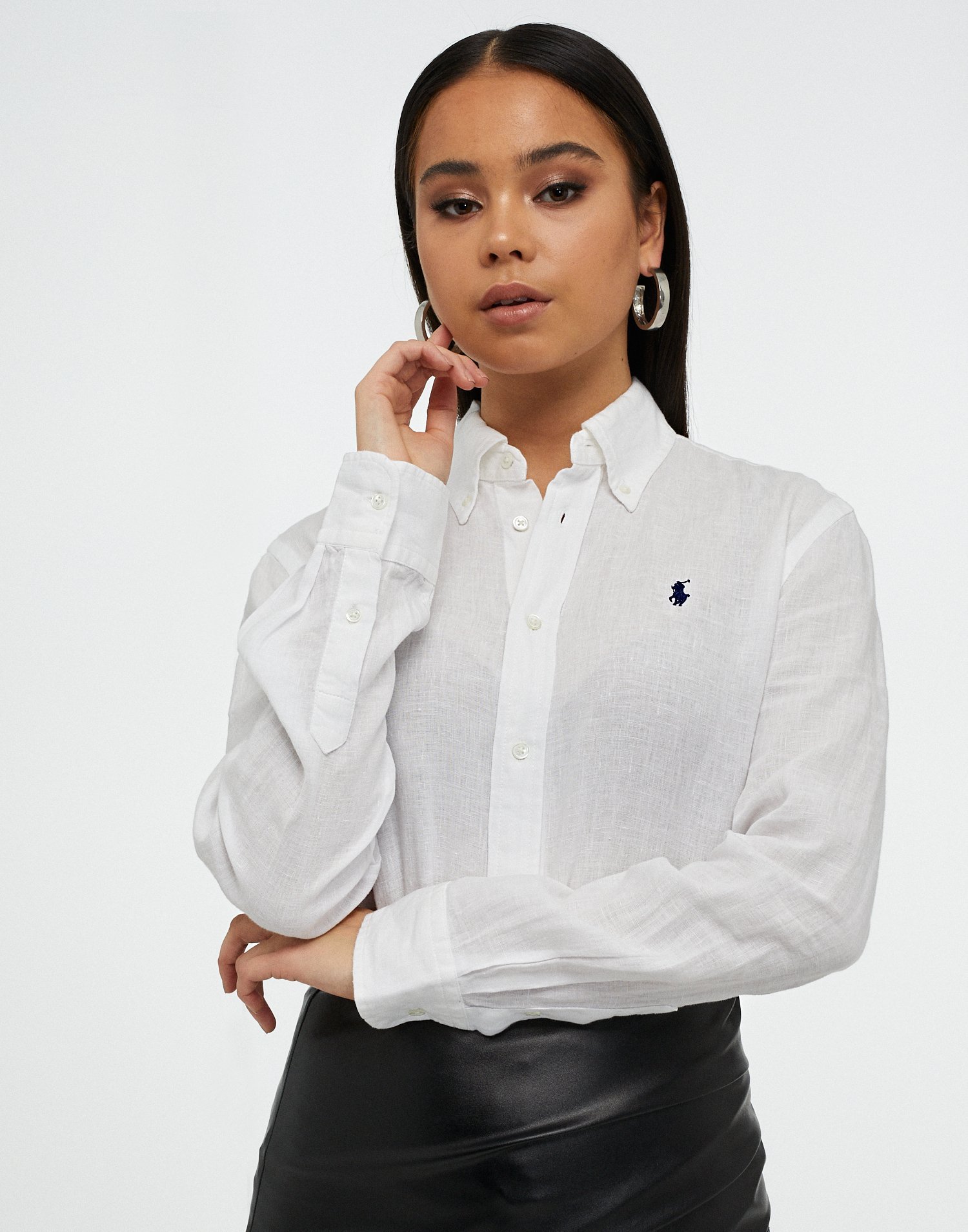 RELAXED FIT LINEN SHIRT - White - Nelly.com
