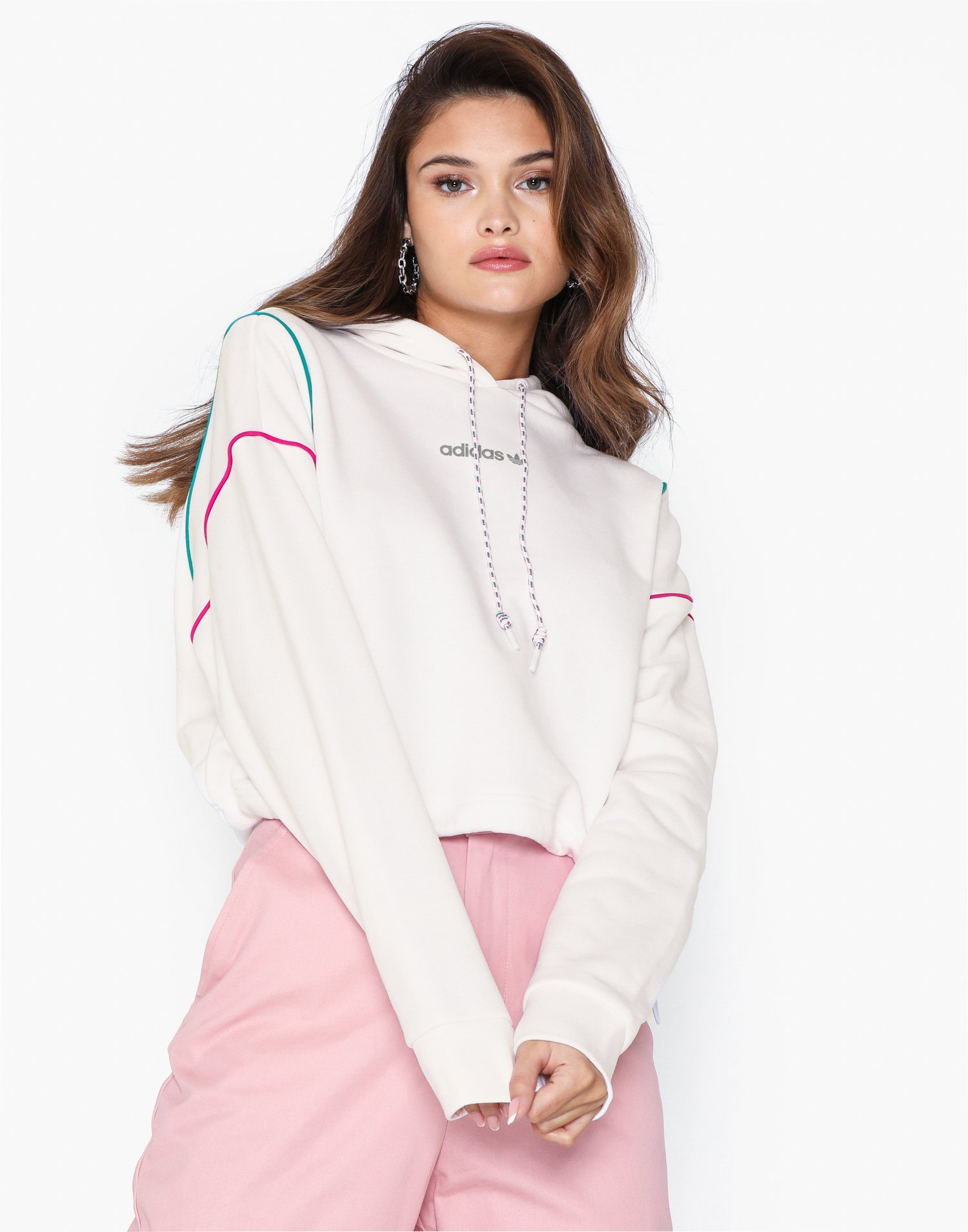 adidas originals cropped hoodie white