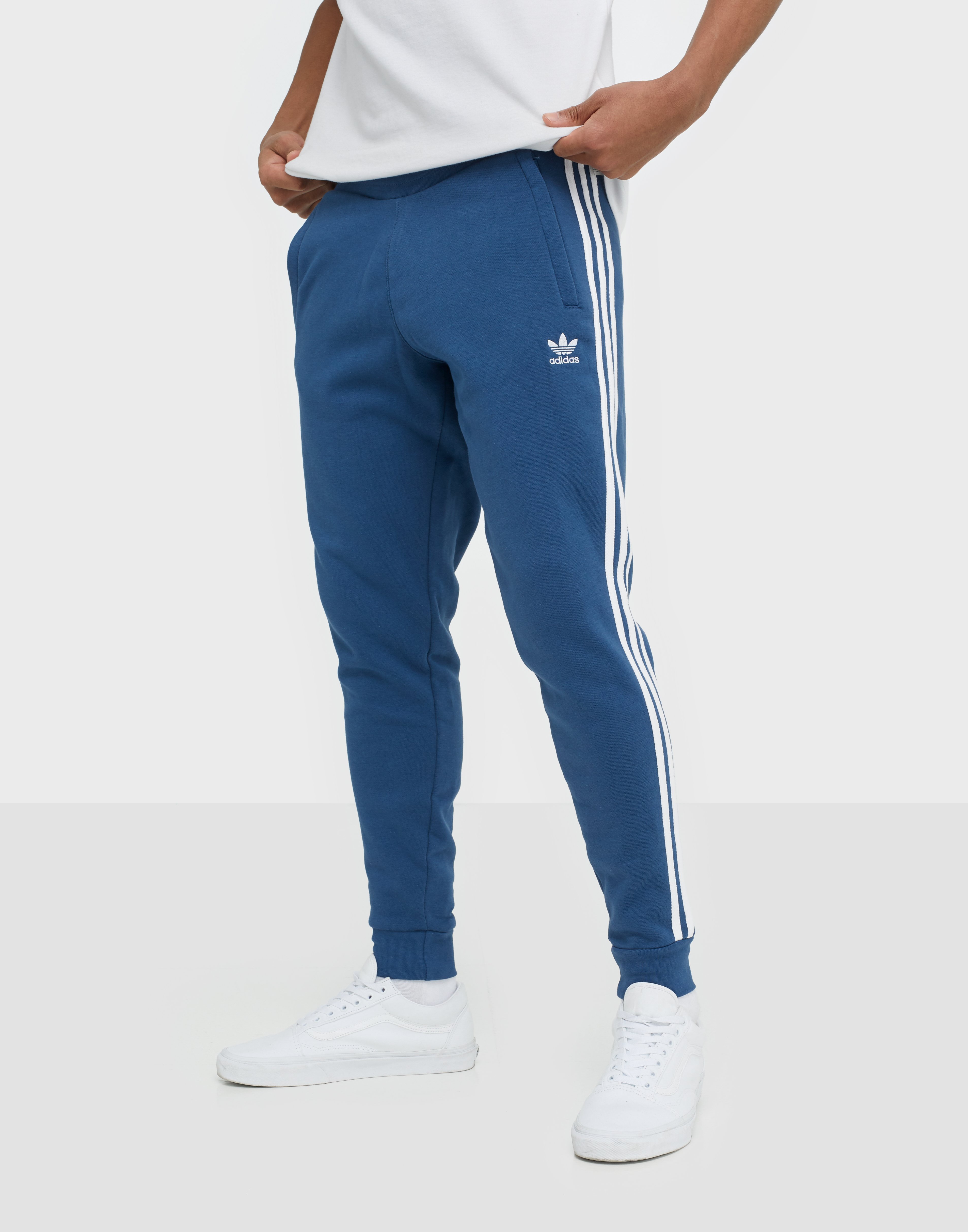 adidas 3 stripes pants blue