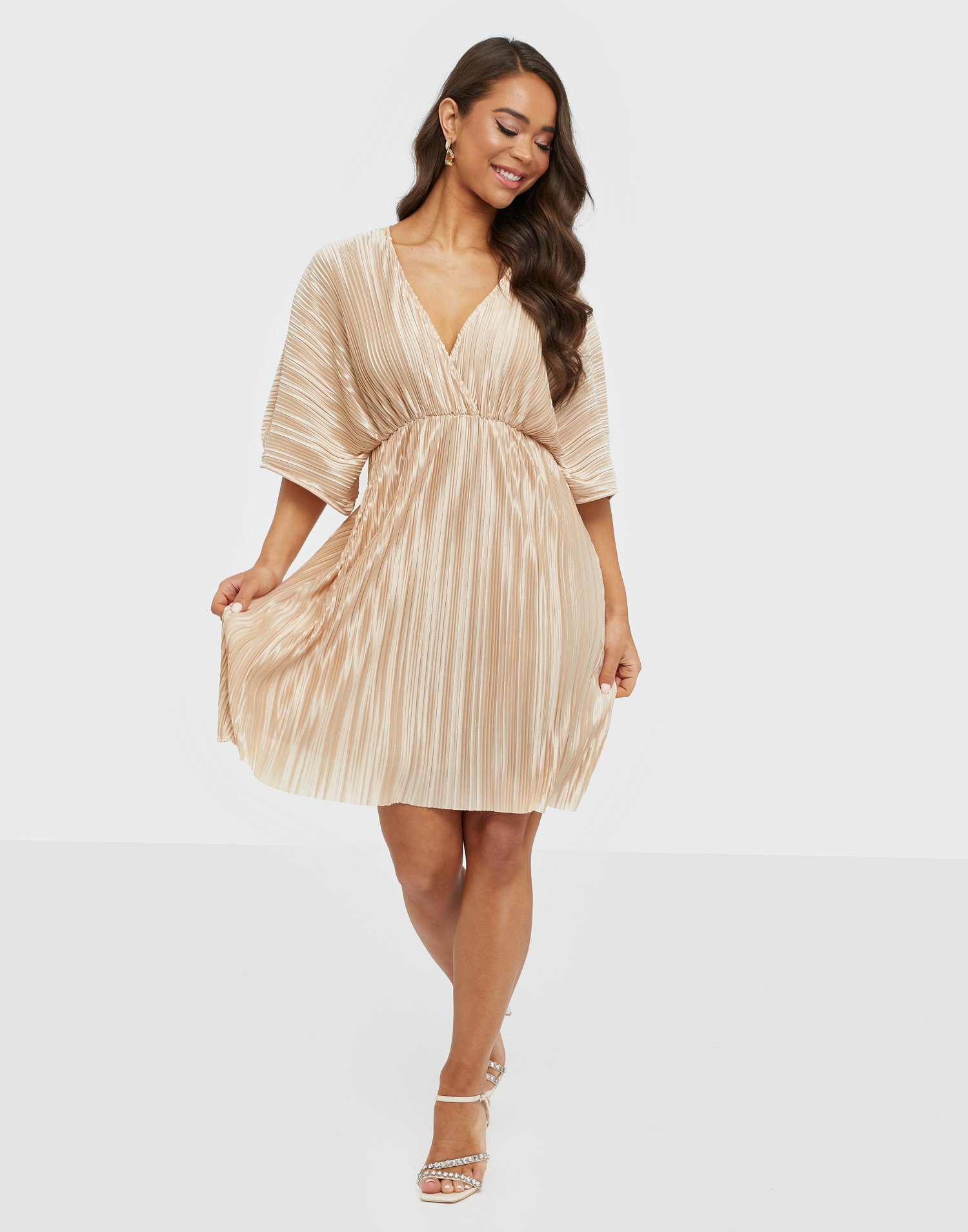 beige kimono dress