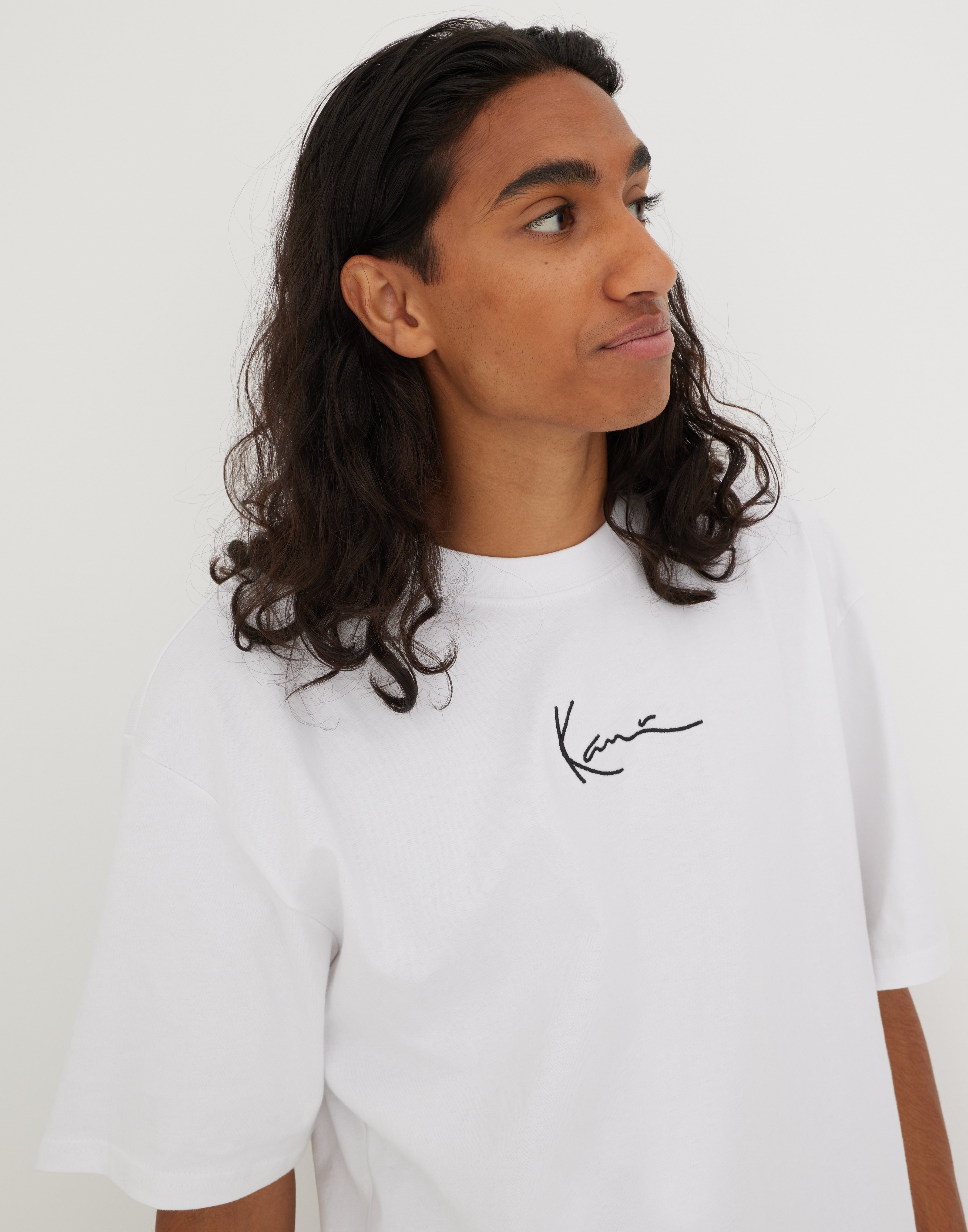 Kop Karl Kani Kk Signature Tee Vit Rod Nlyman Com
