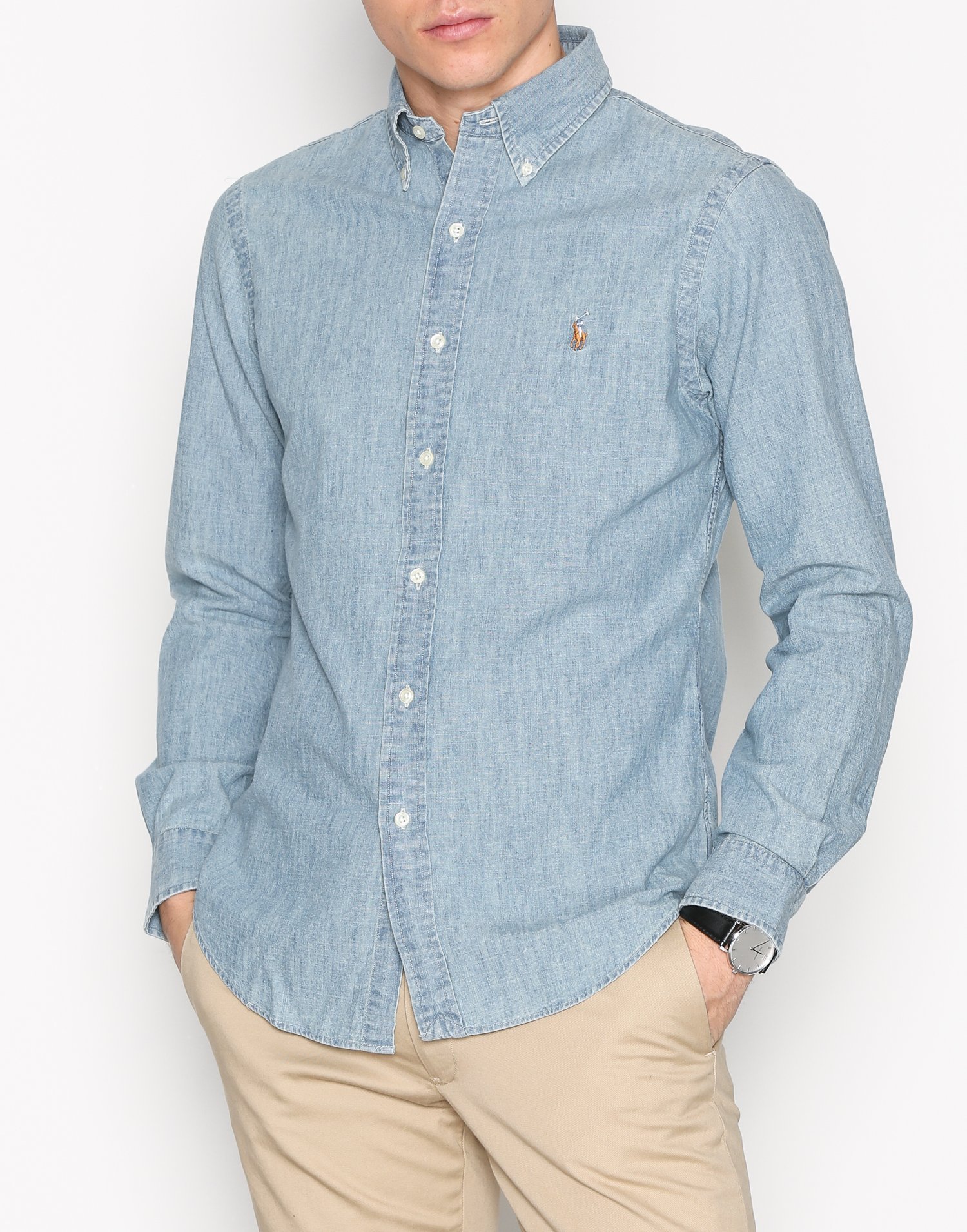 ralph lauren men's chambray shirt