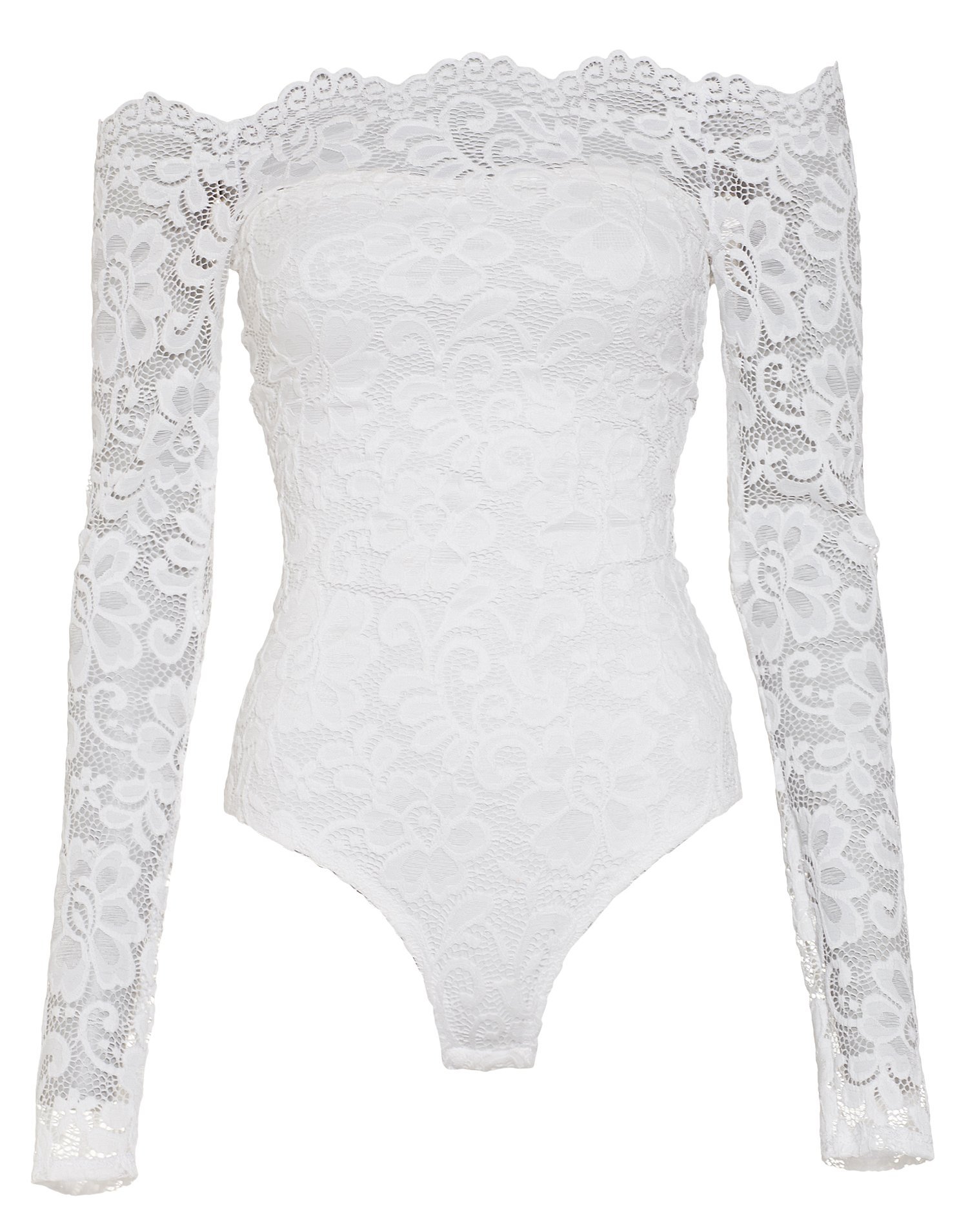 off the shoulder lace bodysuit