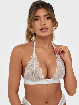 NLY Lingerie Sheer Lash Bra Bandeau & Soft-Bra Vit