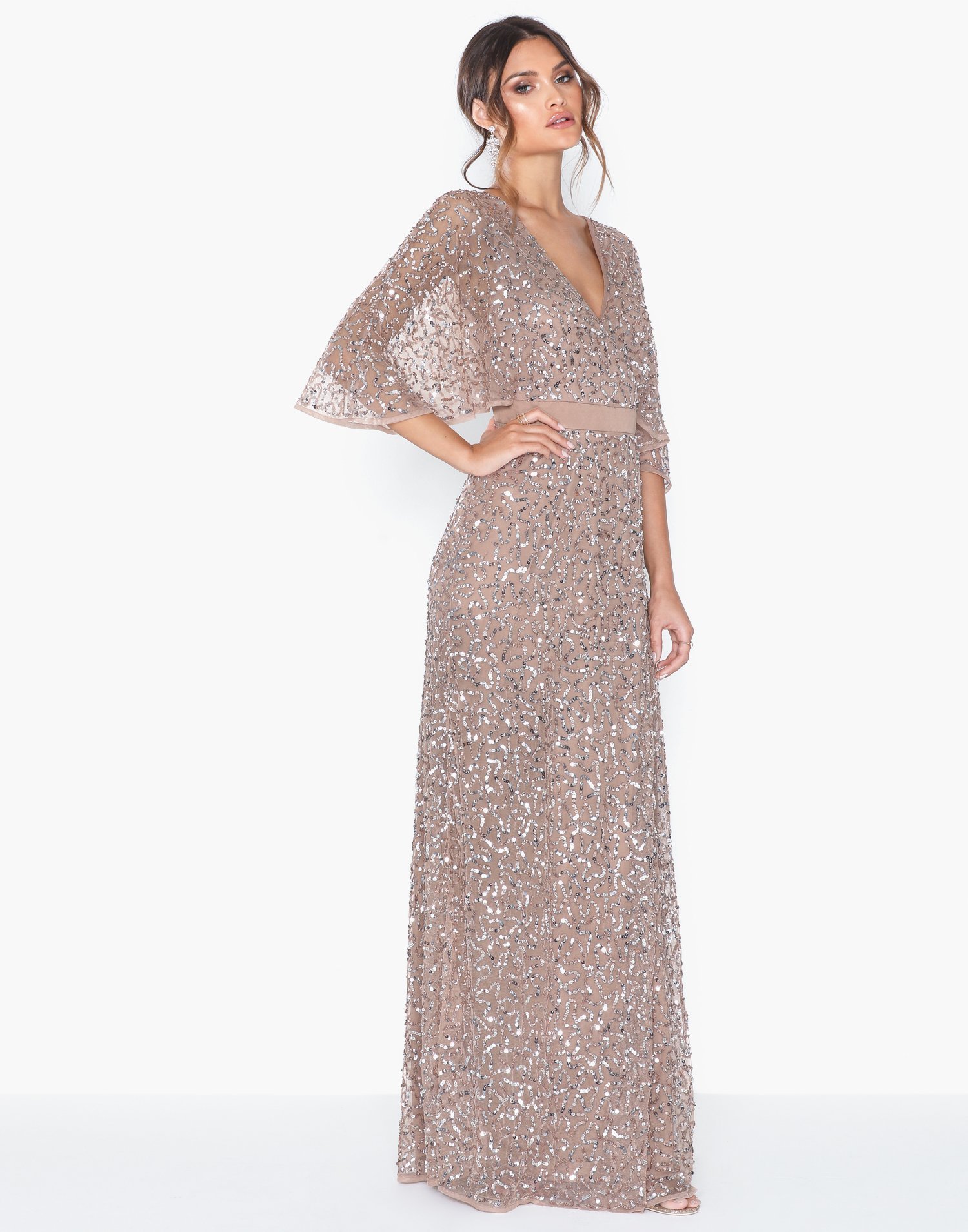 delicate sequin maxi dress