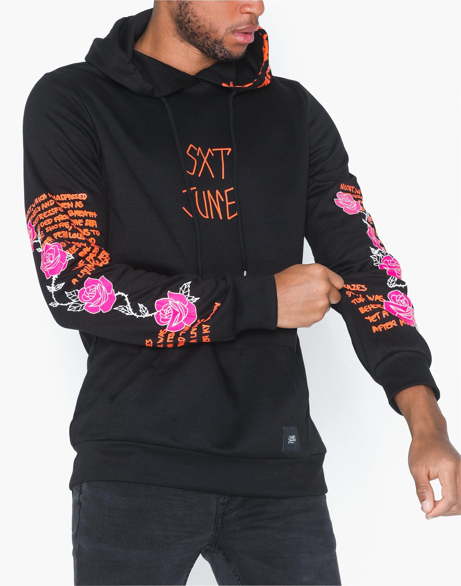 sixth june skull print hoodie black