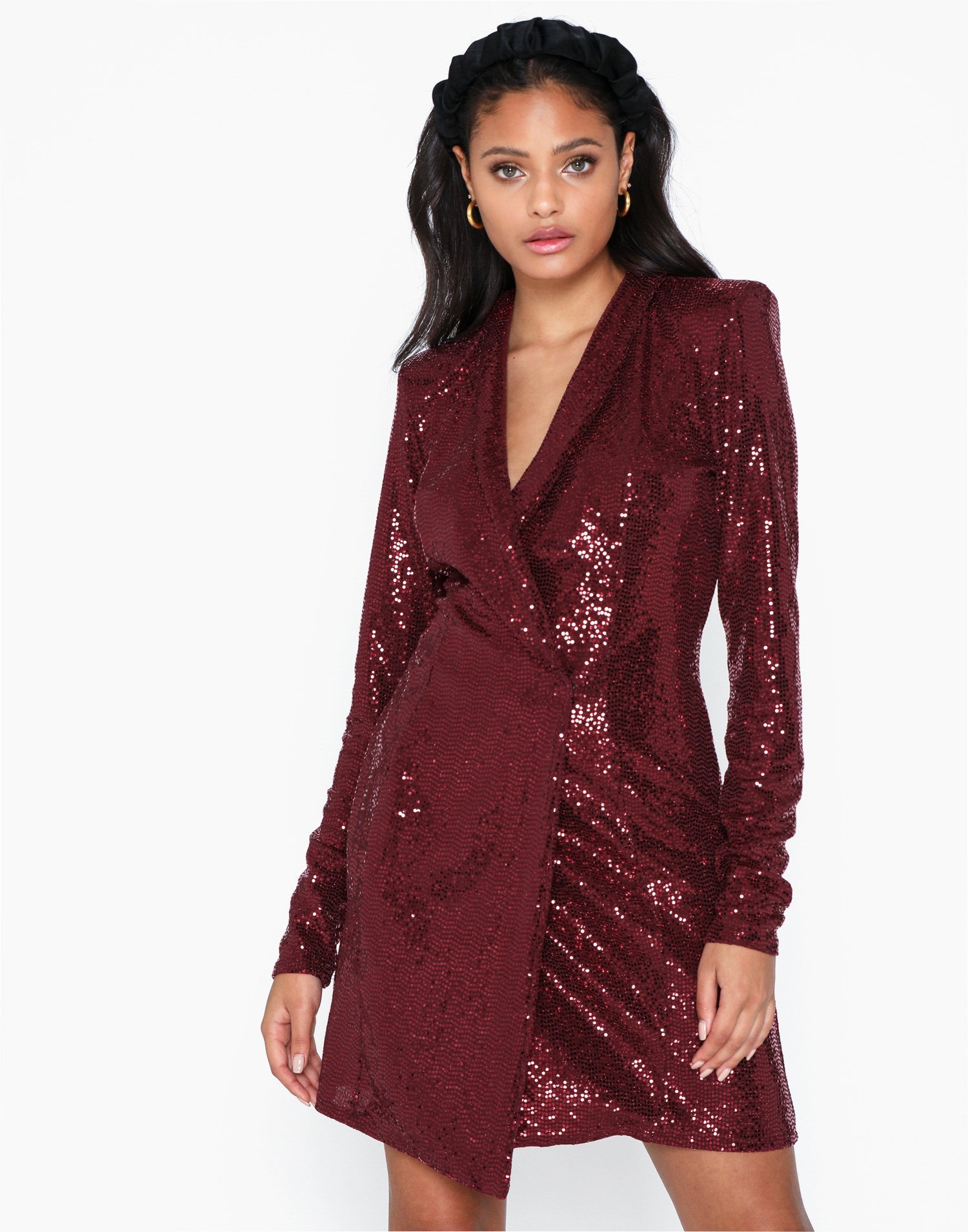 maroon blazer dress