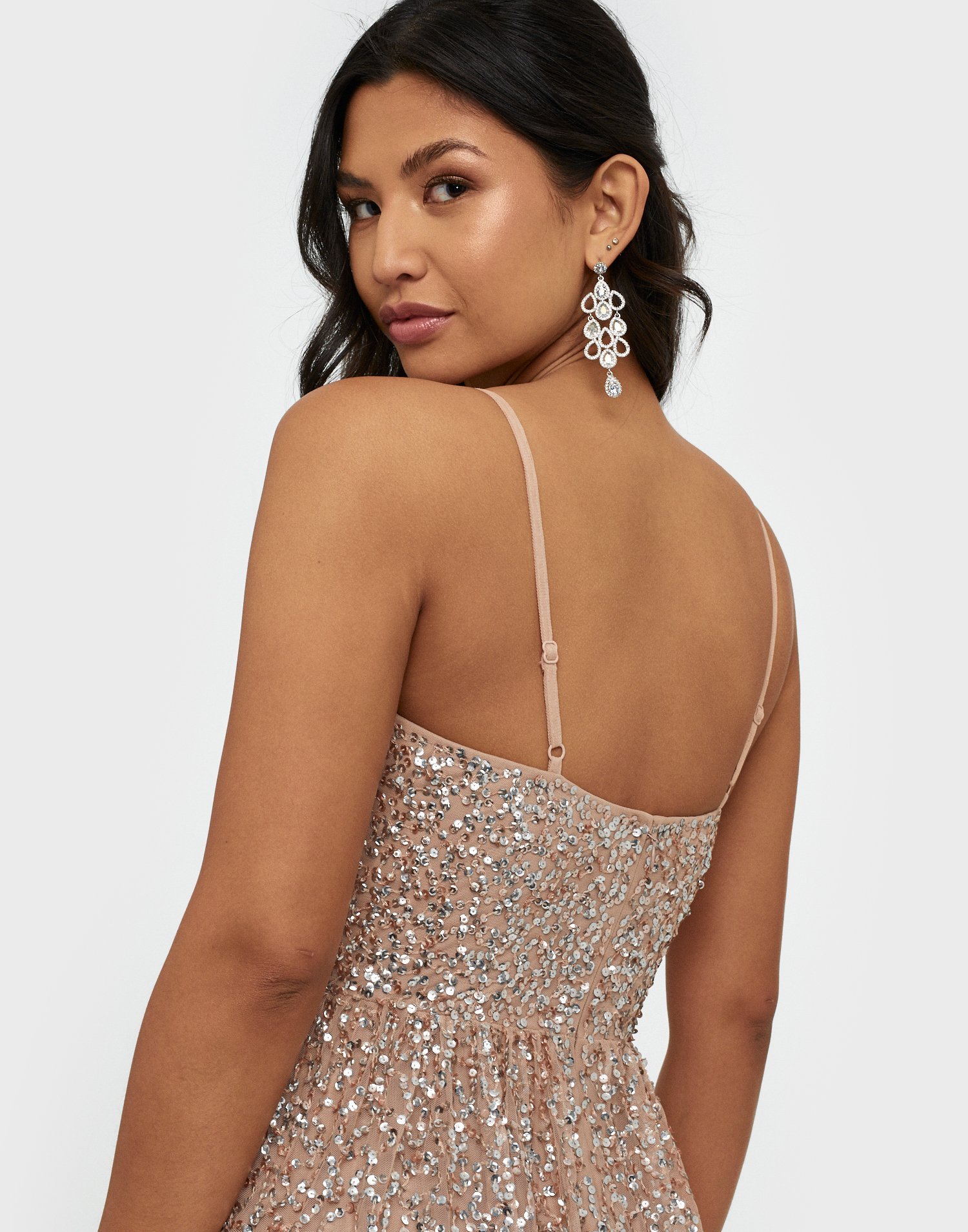 delicate sequin maxi dress