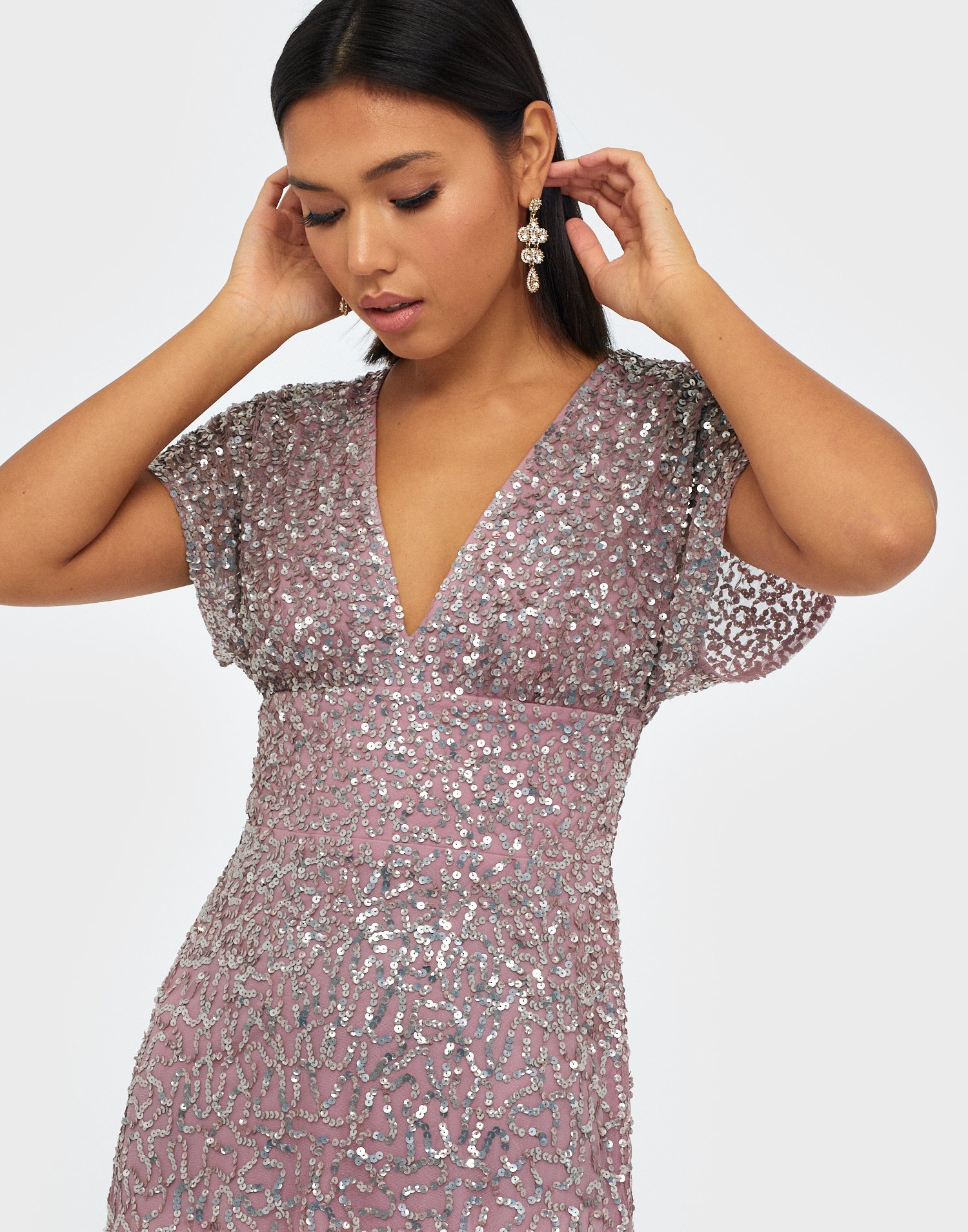 maya all over embellished maxi dress