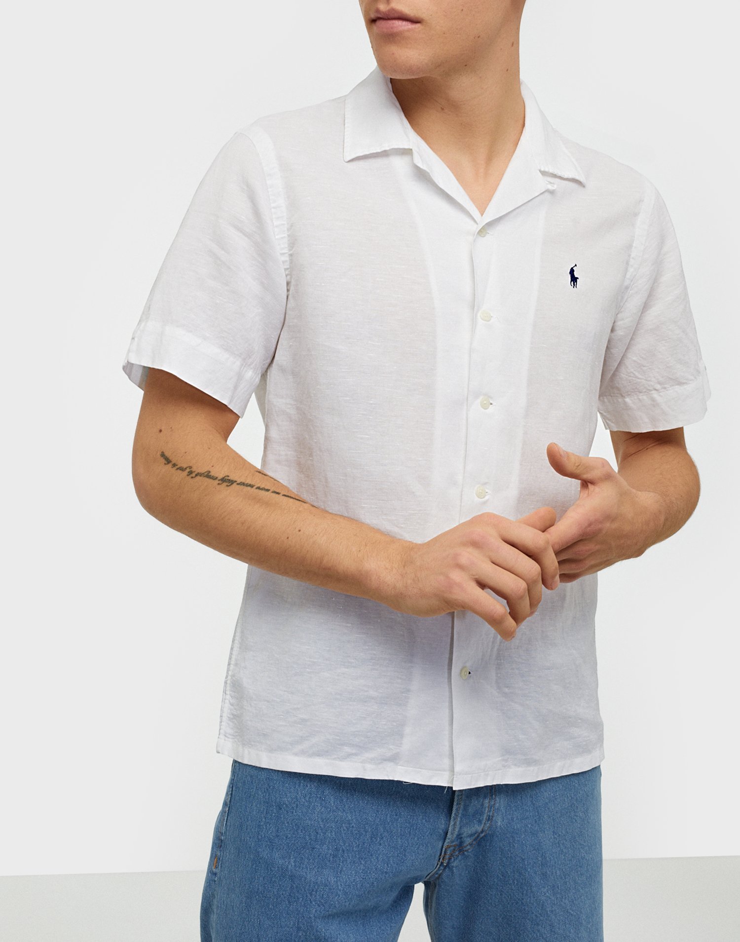 ralph lauren linen short sleeve shirt