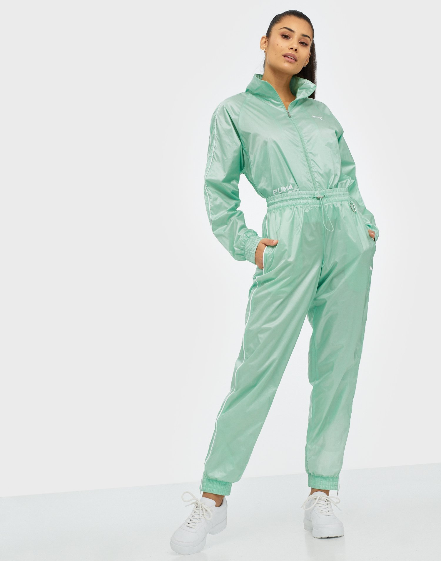 puma track pants green