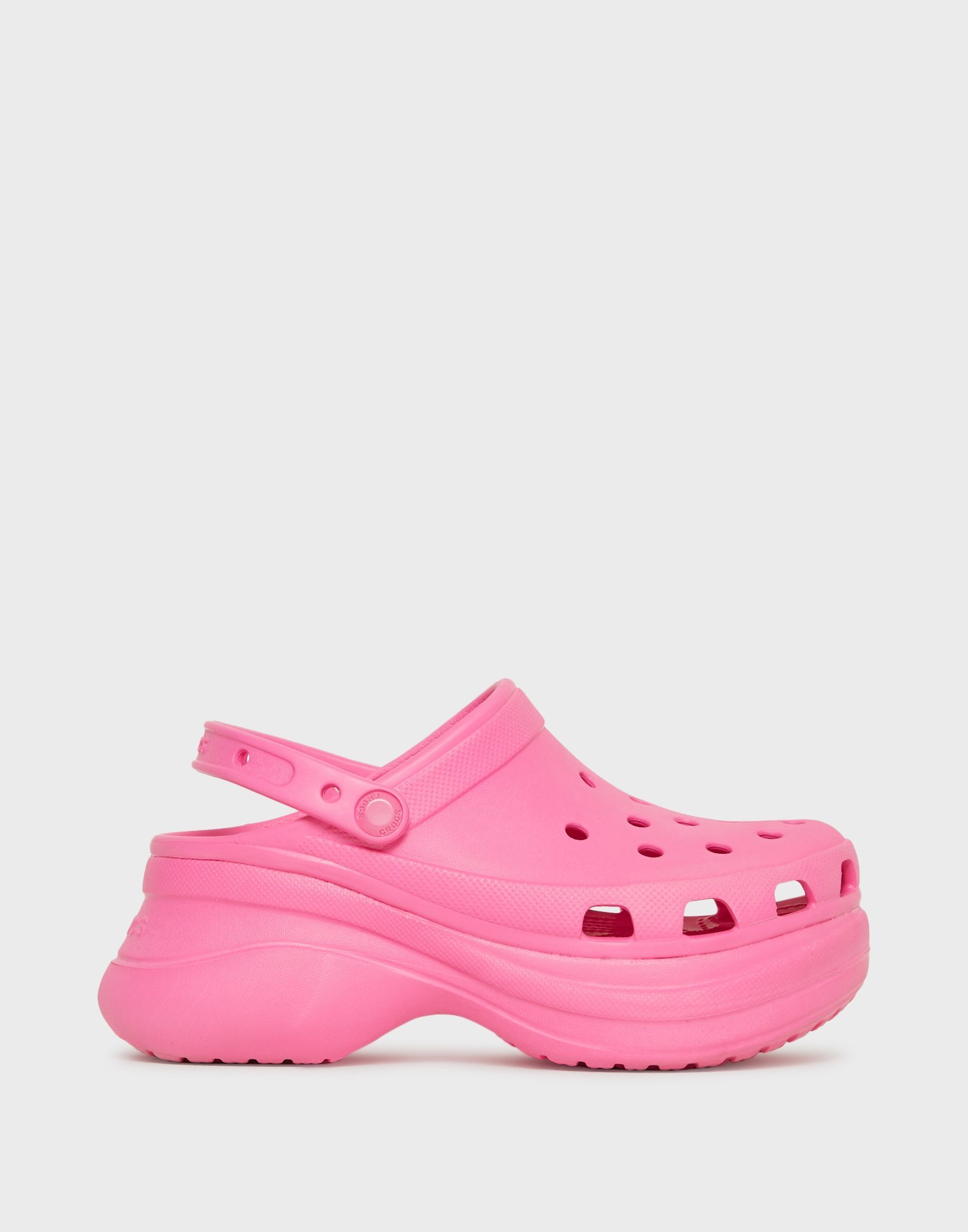 pink platform crocs