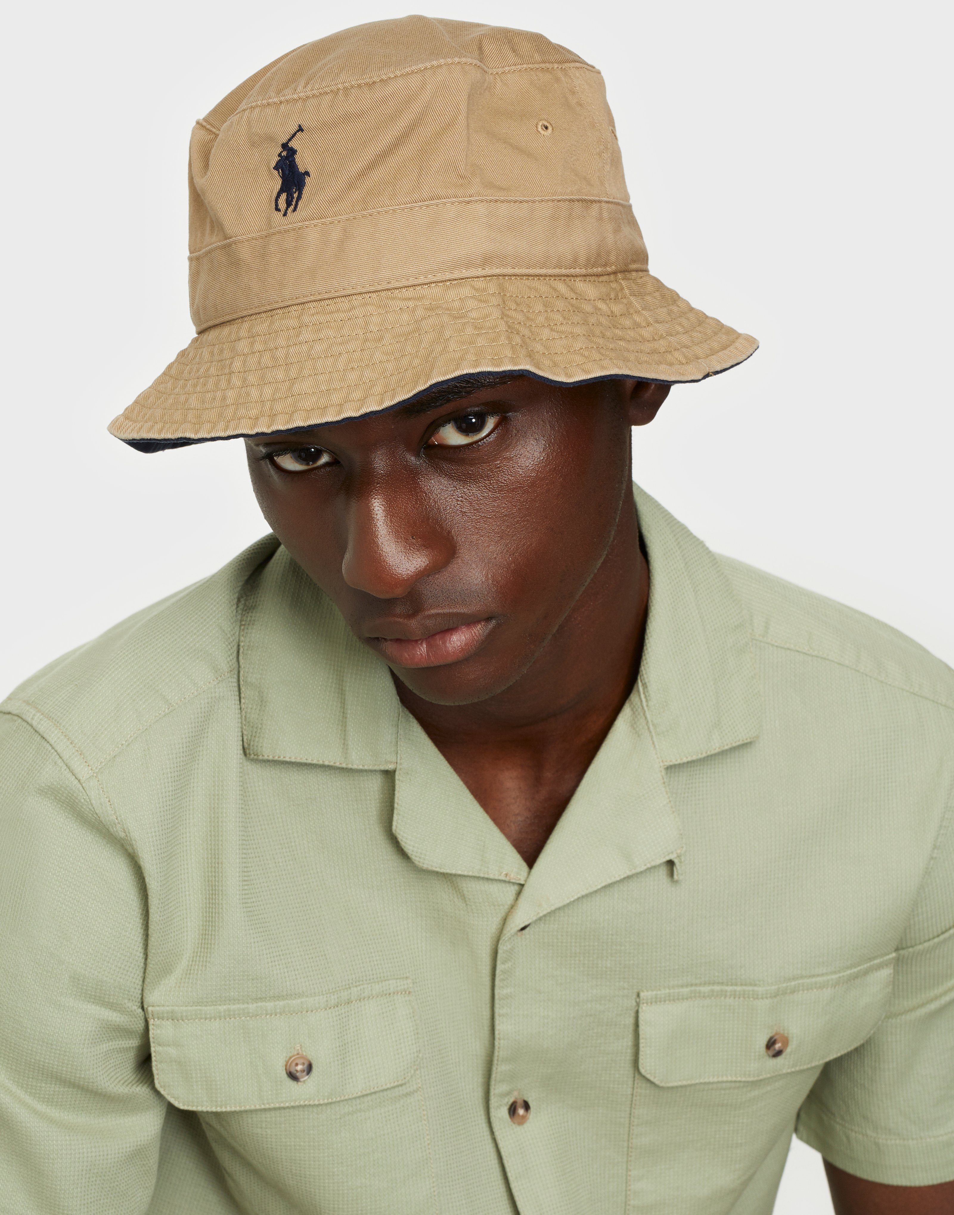 polo bucket hat khaki