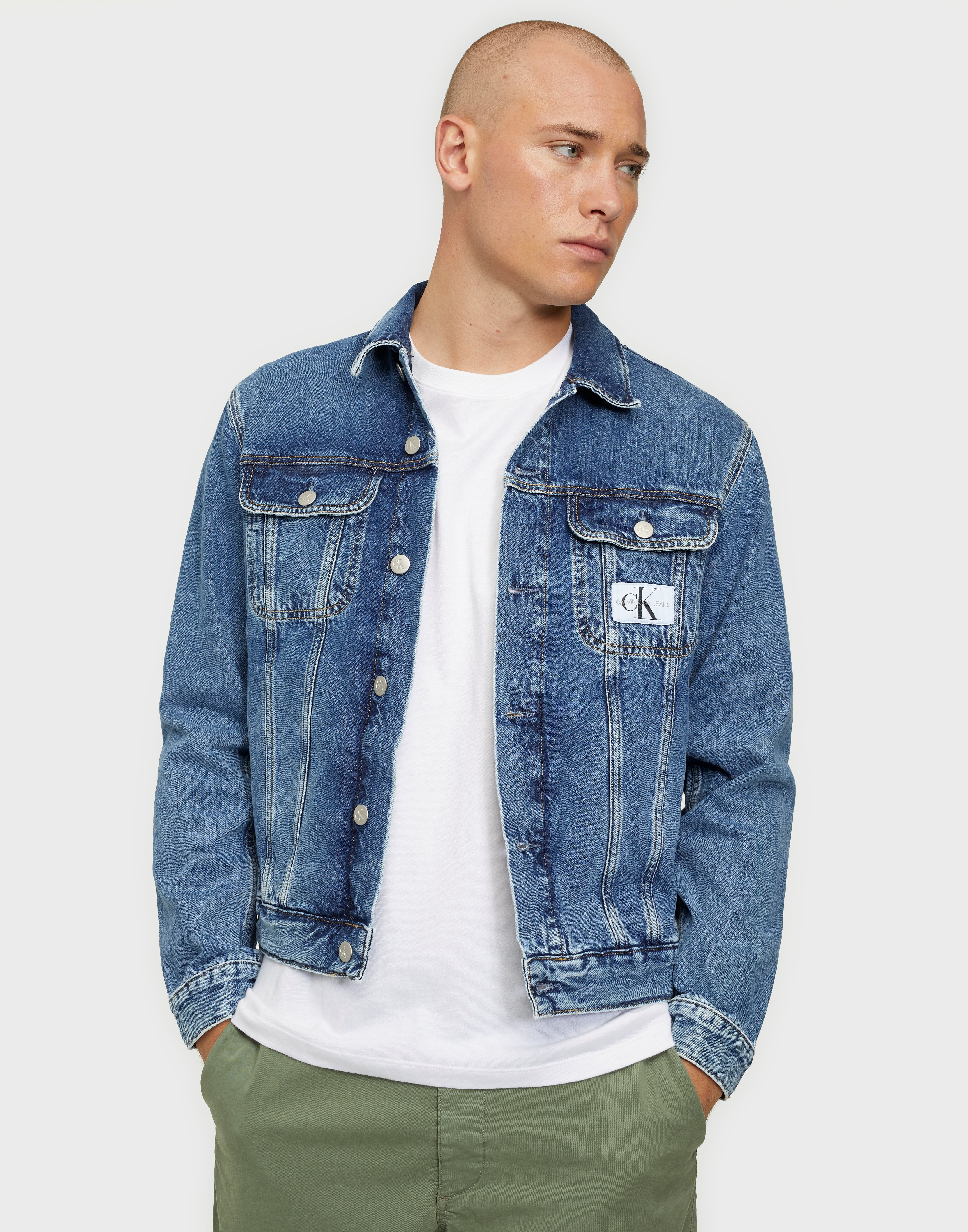 Shop Calvin Klein Jeans 90s Denim Jacket Blue Nlyman Com