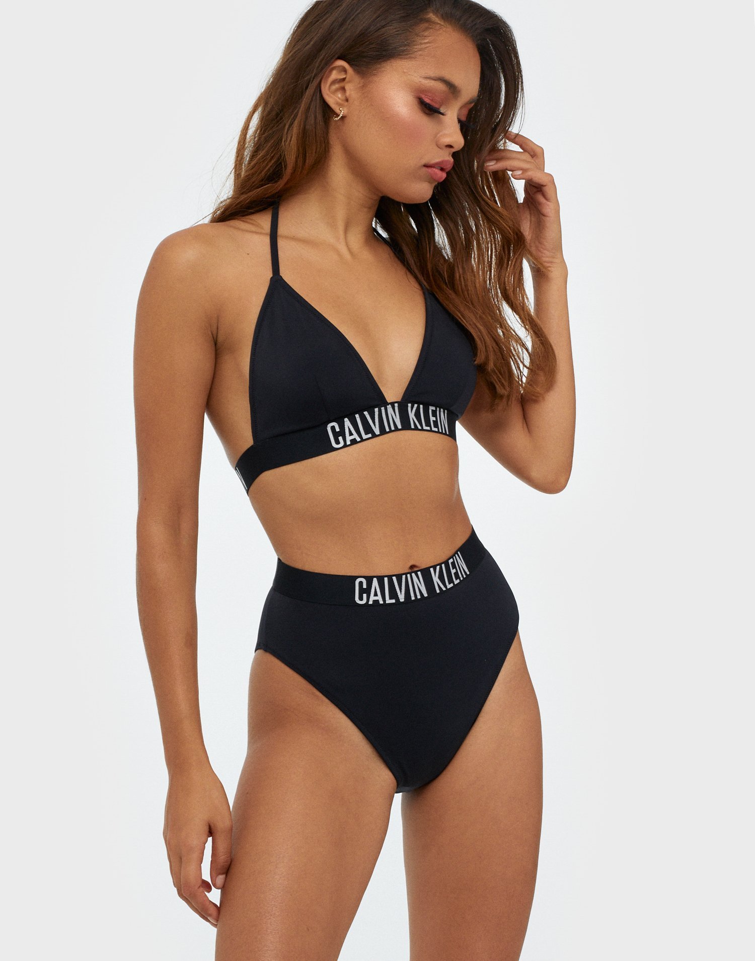 Calvin Klein high waist bikini briefs in charcoal grey