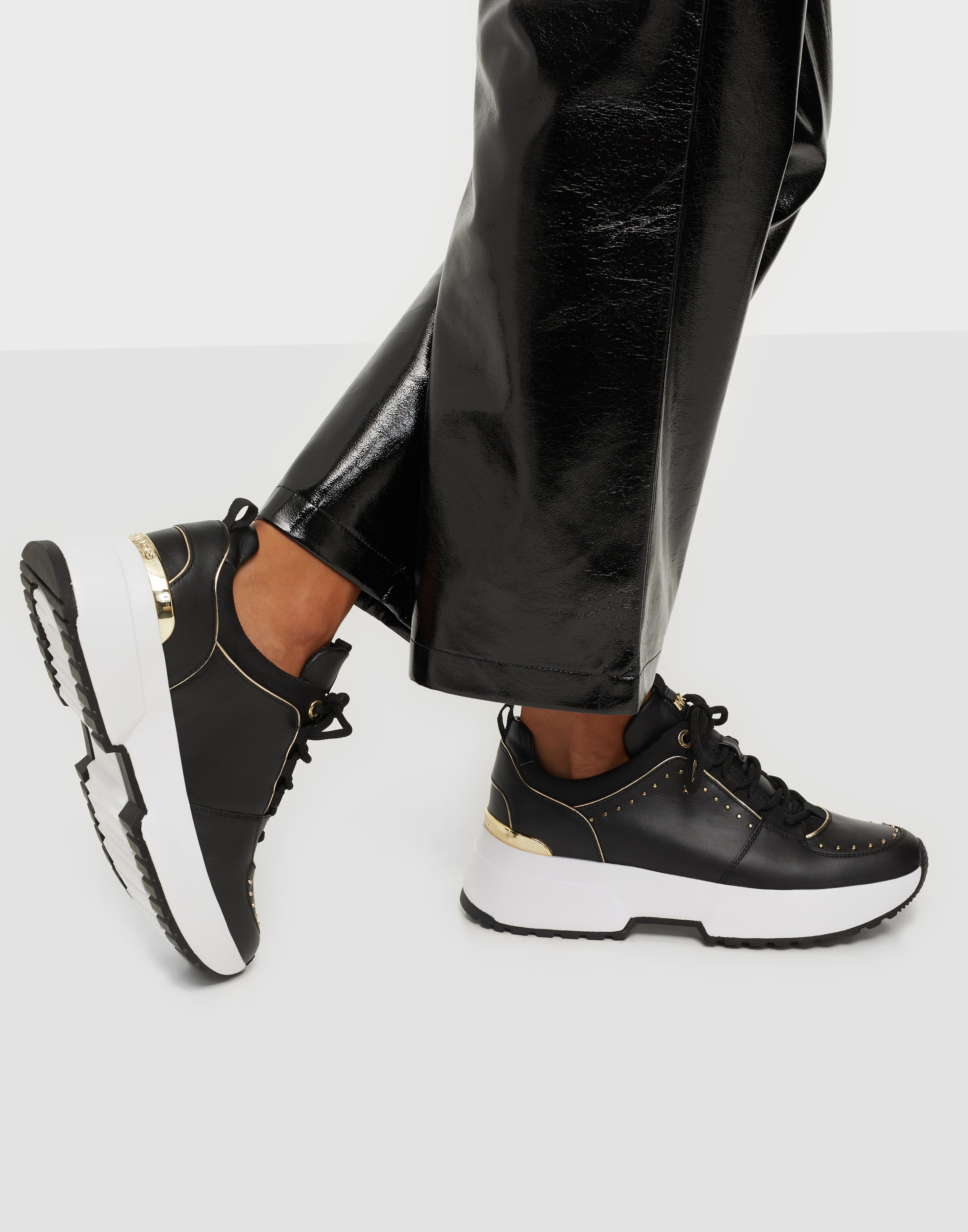 michael kors trainers black and white