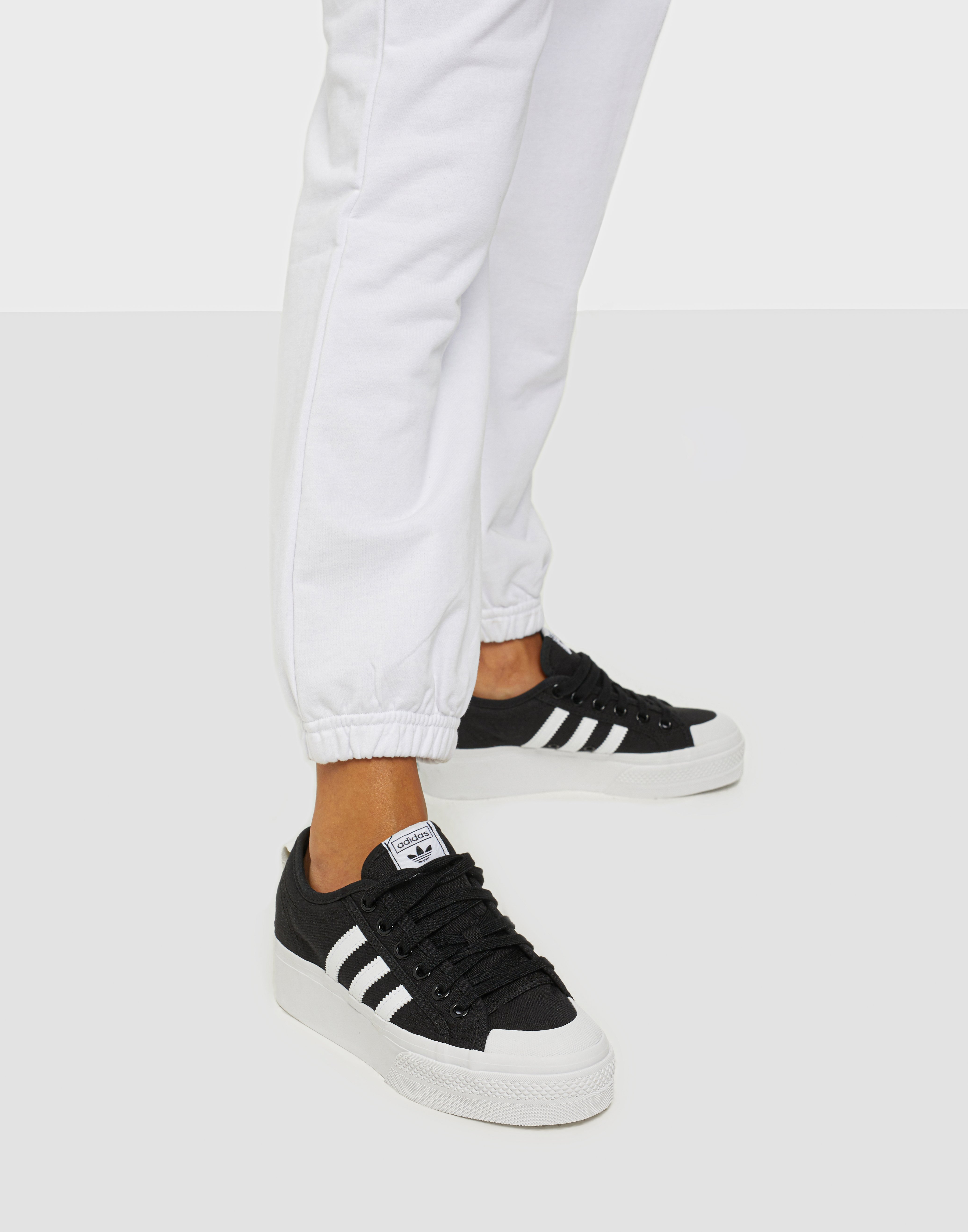 adidas nizza platform black and white