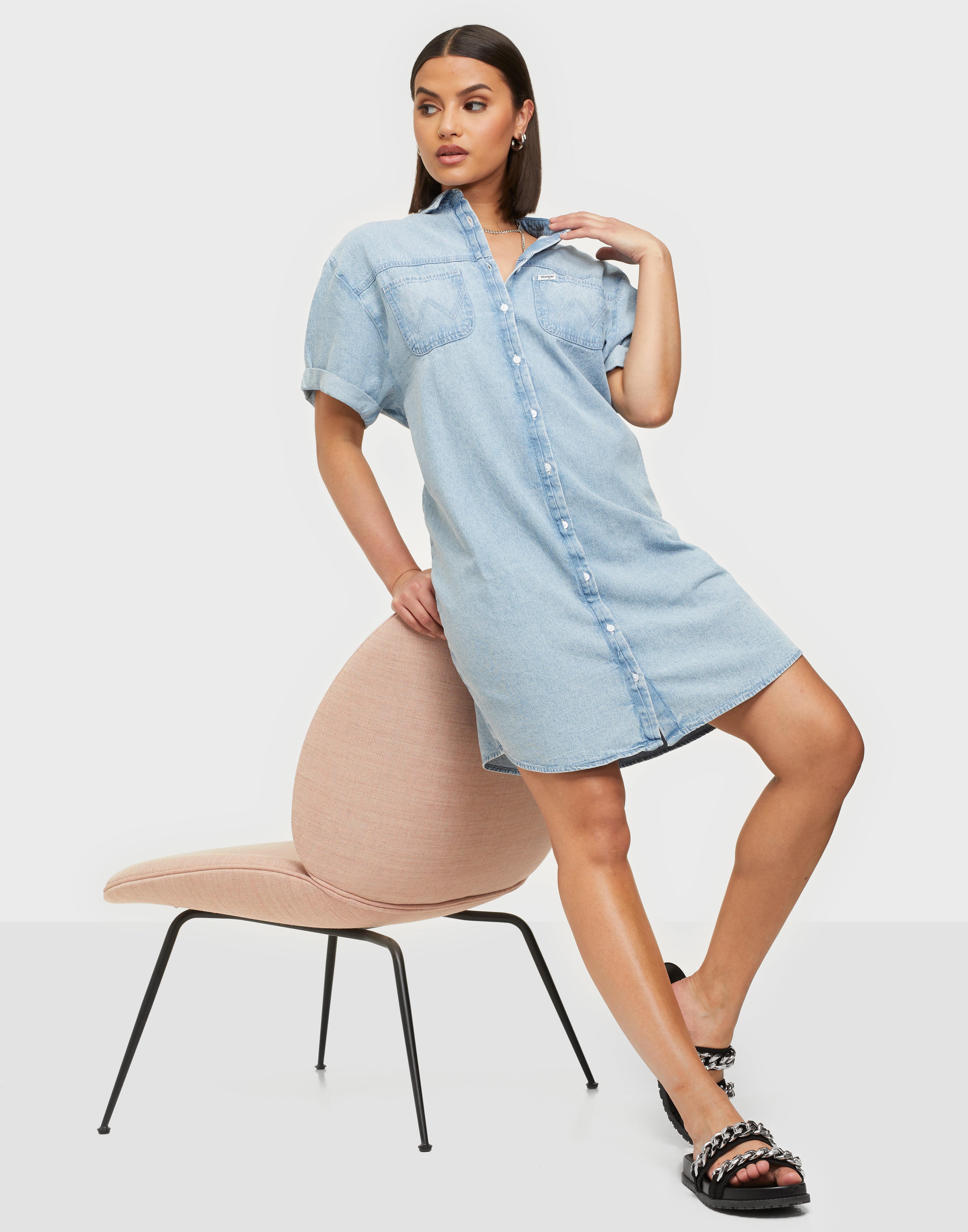 wrangler denim shirt dress