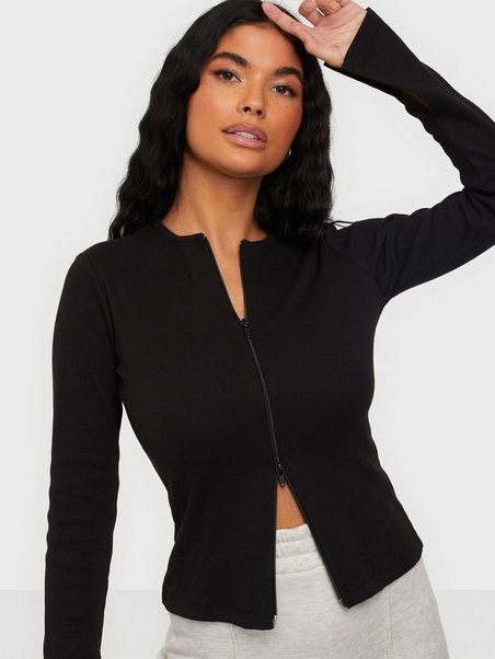 NLY Zipped Up Rib Top Sort - Nelly.com