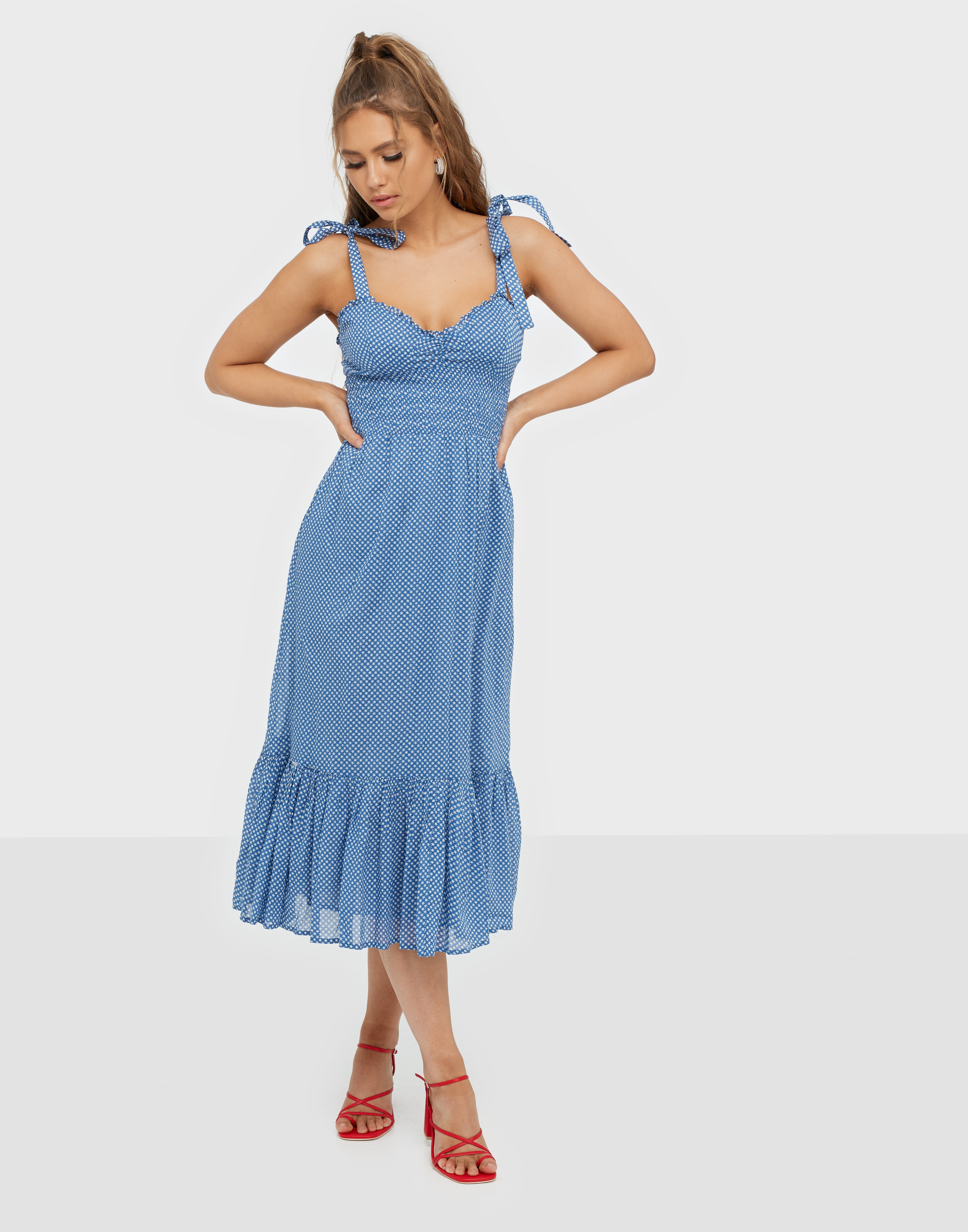 blue cotton dress