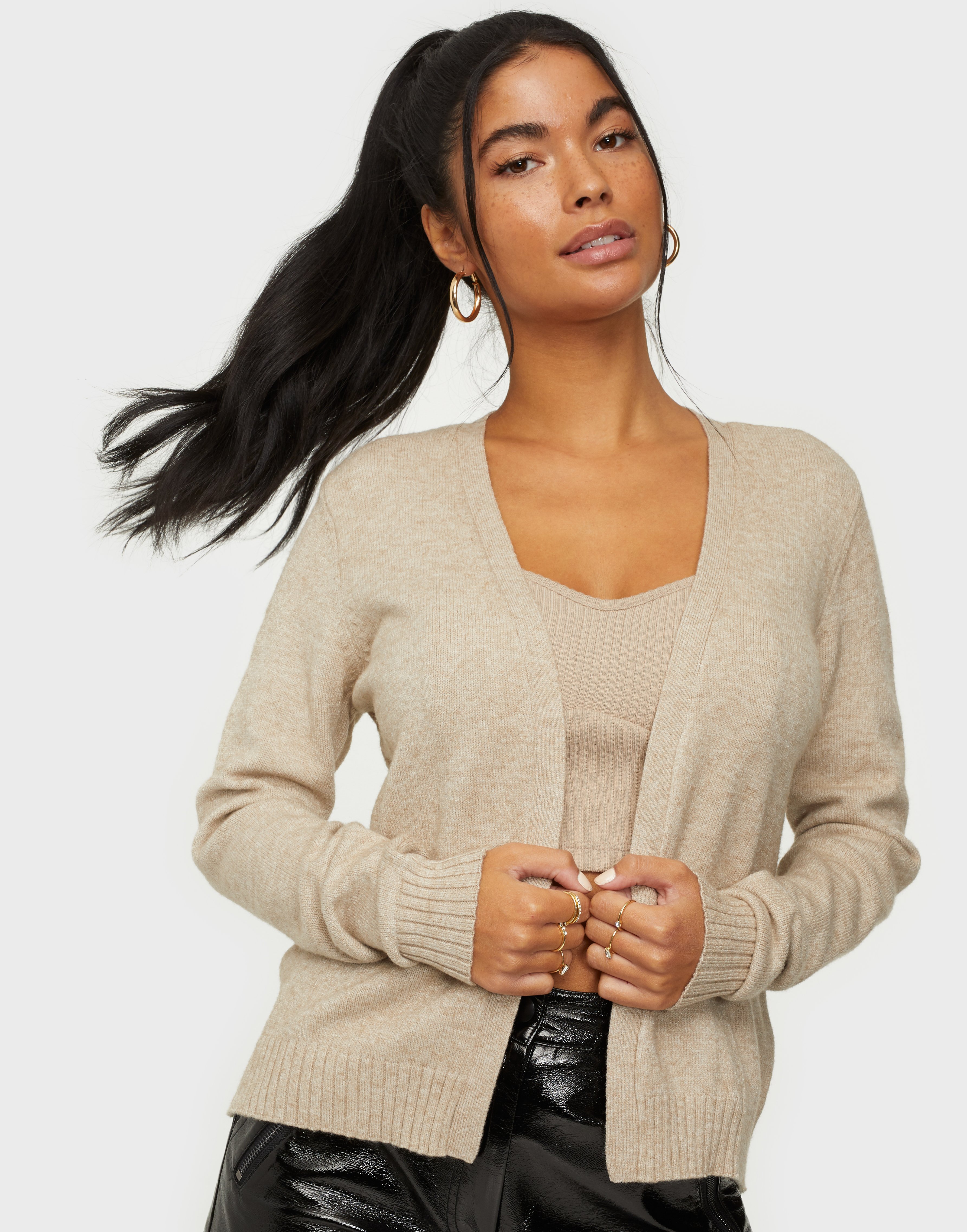 Ellendig tekort ontspannen VIRIL SHORT L/S KNIT CARDIGAN - NOOS - Natural Melange - Nelly.com