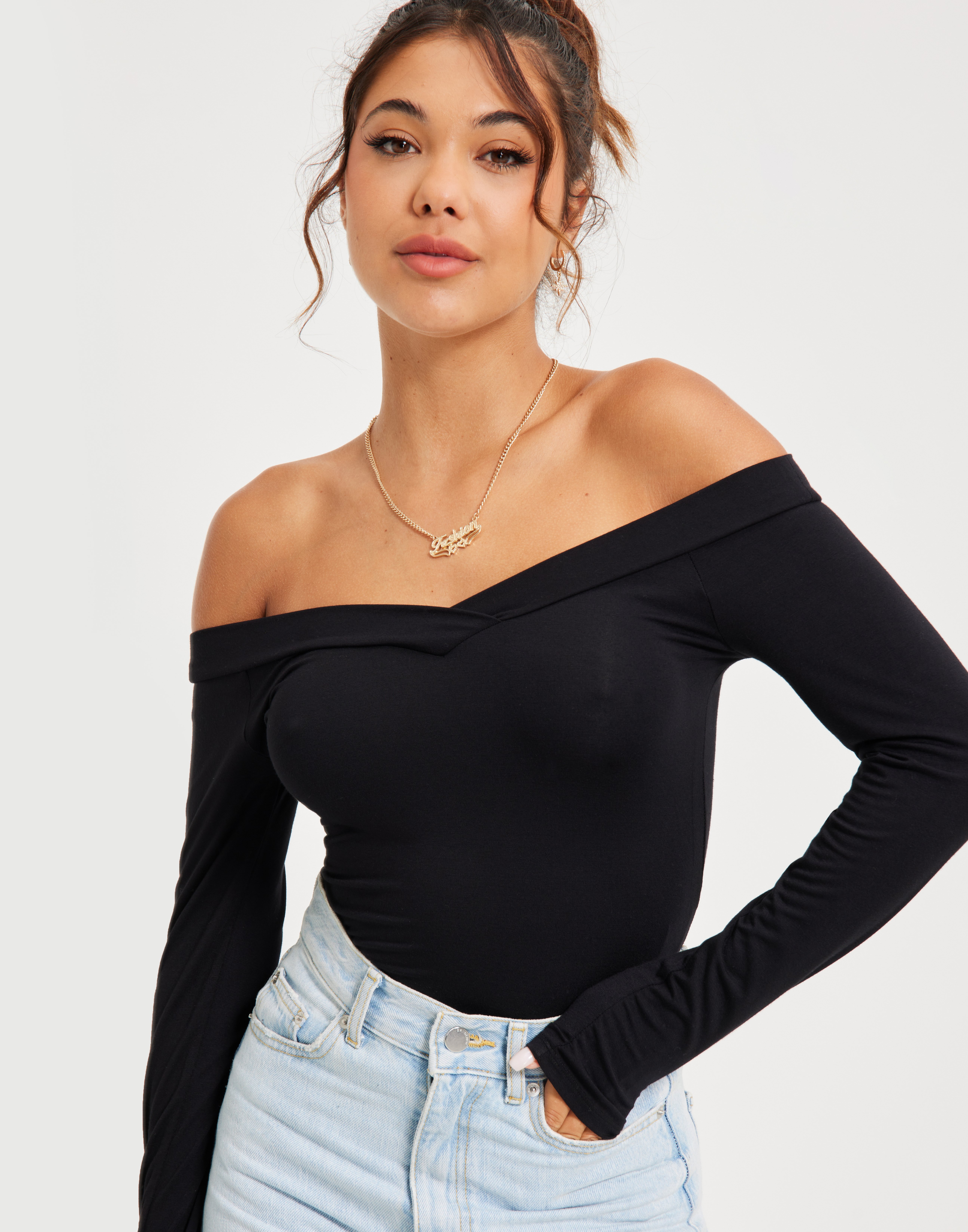 off shoulder v neck top