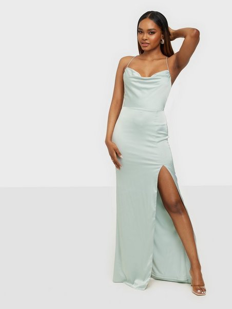 Waterfall Slit Gown Bodycons Ice Blue ...