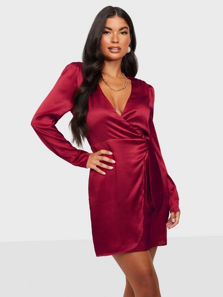 Tie Wrap Dress Bodycons Red NLY Trend 