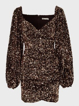 Volume Sequin Dress Bodycons Brown NLY ...