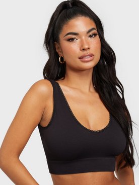 Pieces Pcsymmi Rib Lace Bra Top 2-Pack Bc Bandeau & Soft-Bra