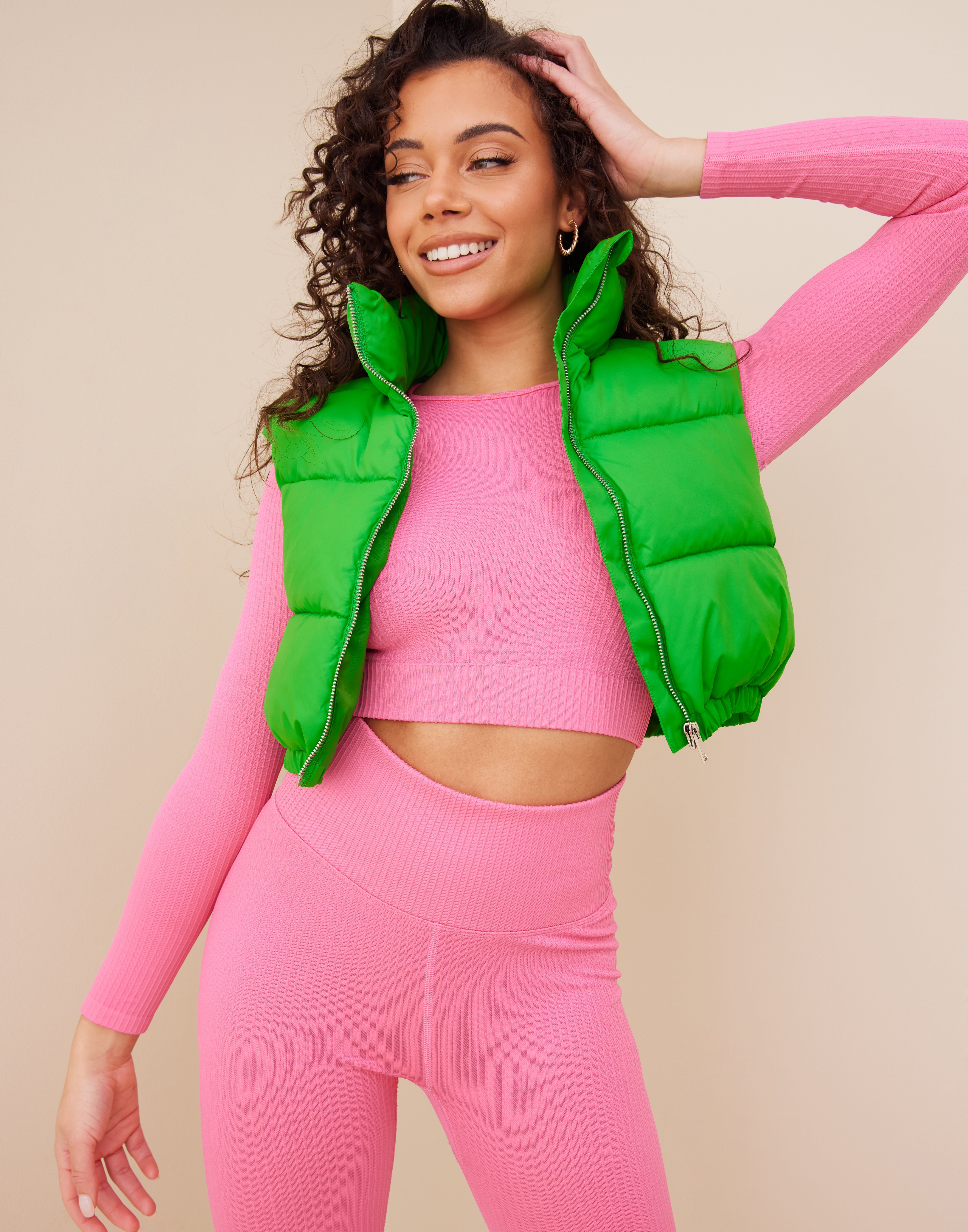 womens cropped puffer vest