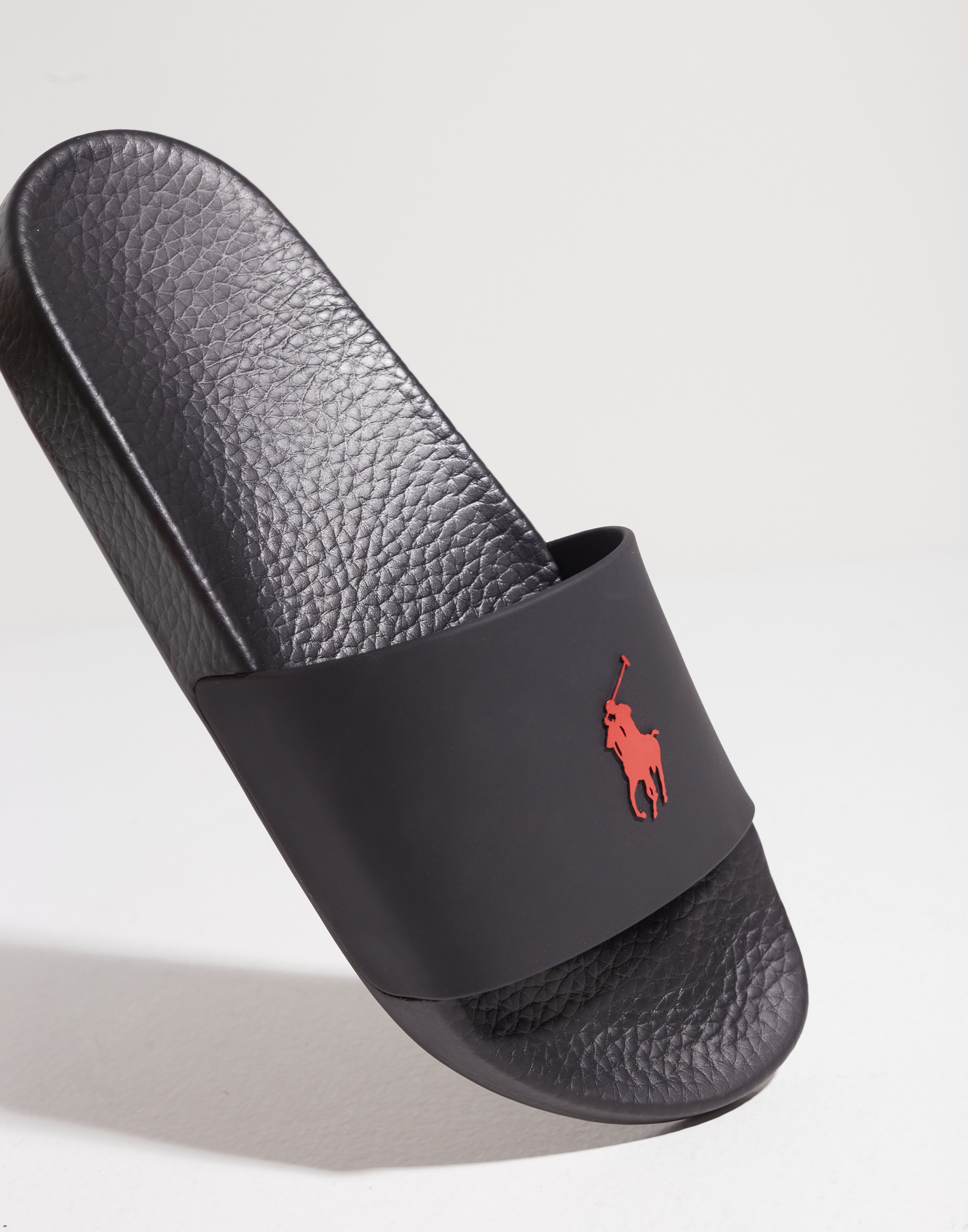 mens black ralph lauren sliders