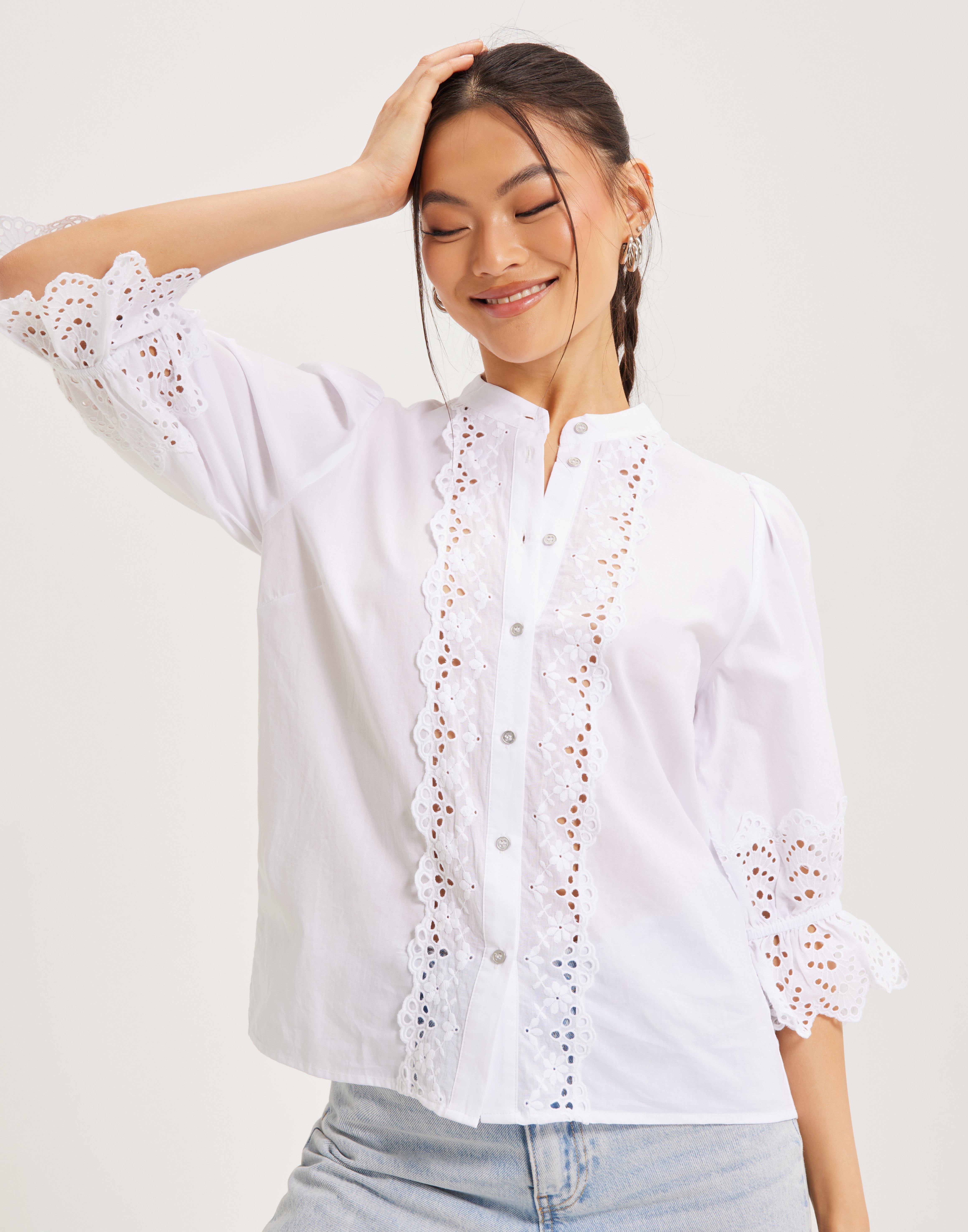 Co'couture - Vardagsblusar - Alva Anglaise S/S Shirt - Blusar & Skjortor - Everyday blouses