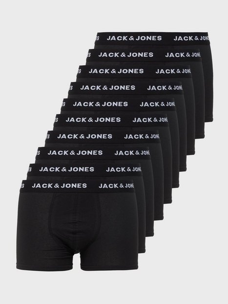 Jack & Jones Jacsolid Trunks 10 Packs Lange underbukser Black Black - Black - Black - Black - Bl