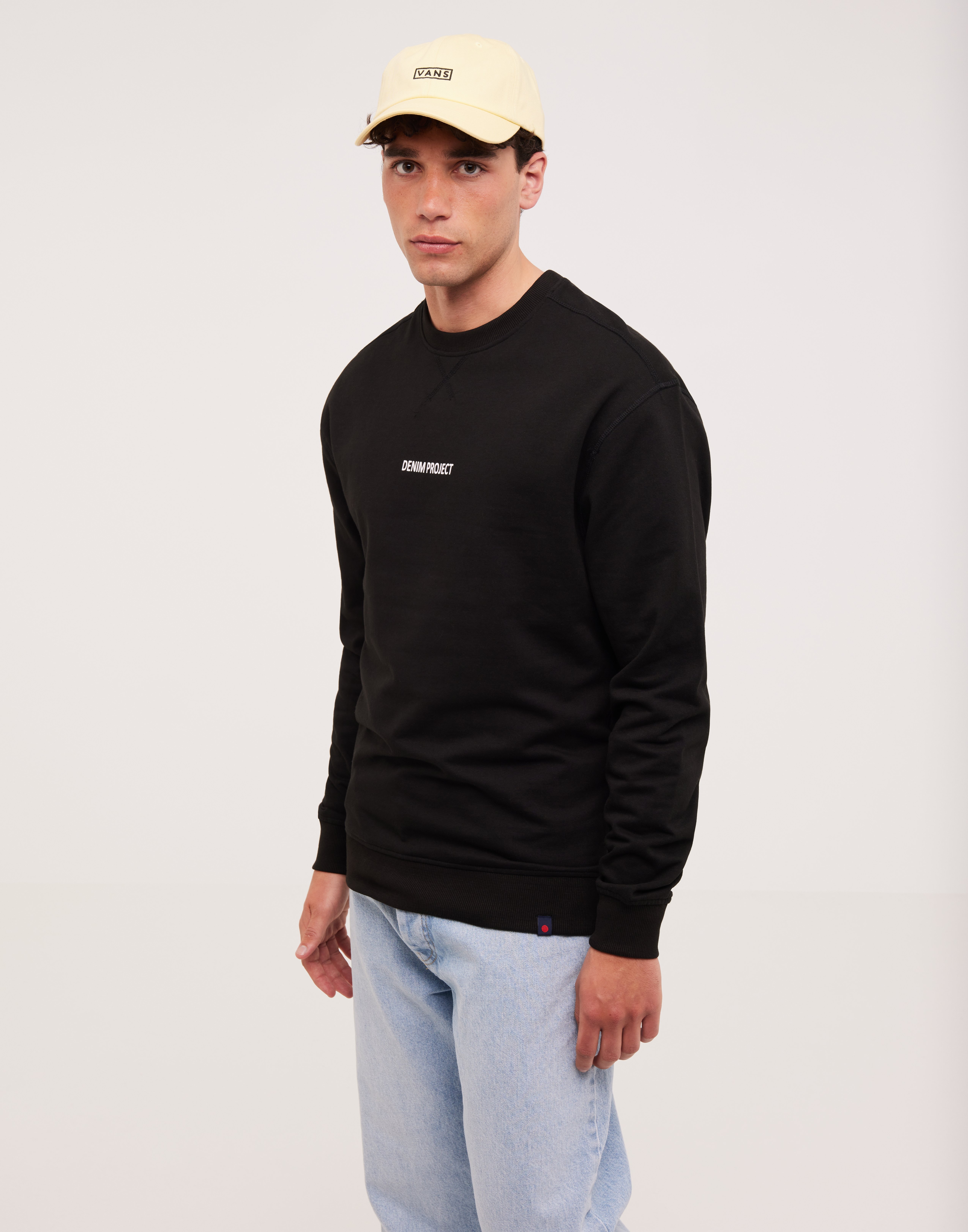Denim Project Globe Crew Drop Shoulder Trøjer Black