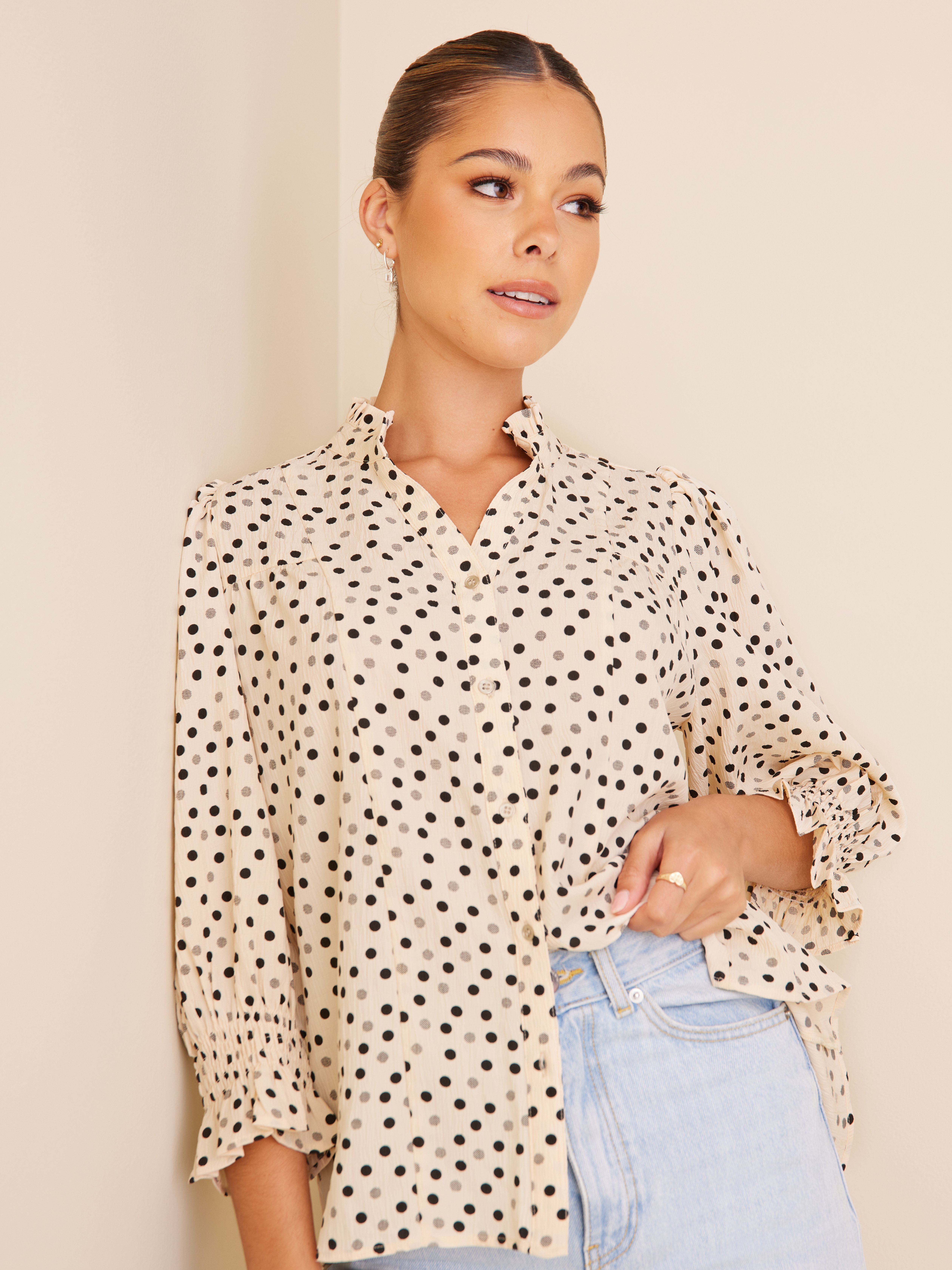 Co'couture - Vardagsblusar - Dot S/S Shirt - Blusar & Skjortor - Everyday blouses