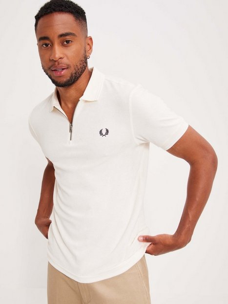 Fred Perry Towelling Z/N Polo Shirt Polotrøjer Ecru