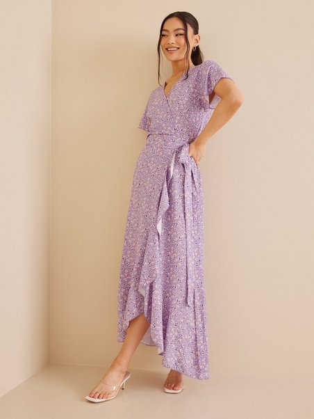 Shop American Dreams Milly Wrap Dress Long - Lilac - Nelly.com