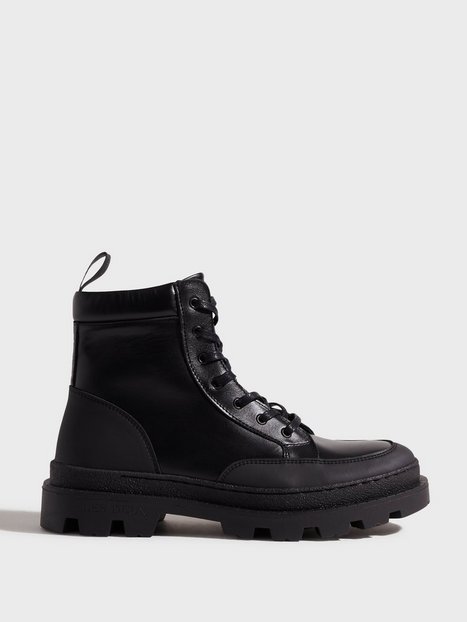 Les Deux Tanner Mid-Top Leather Sneaker Støvler Black