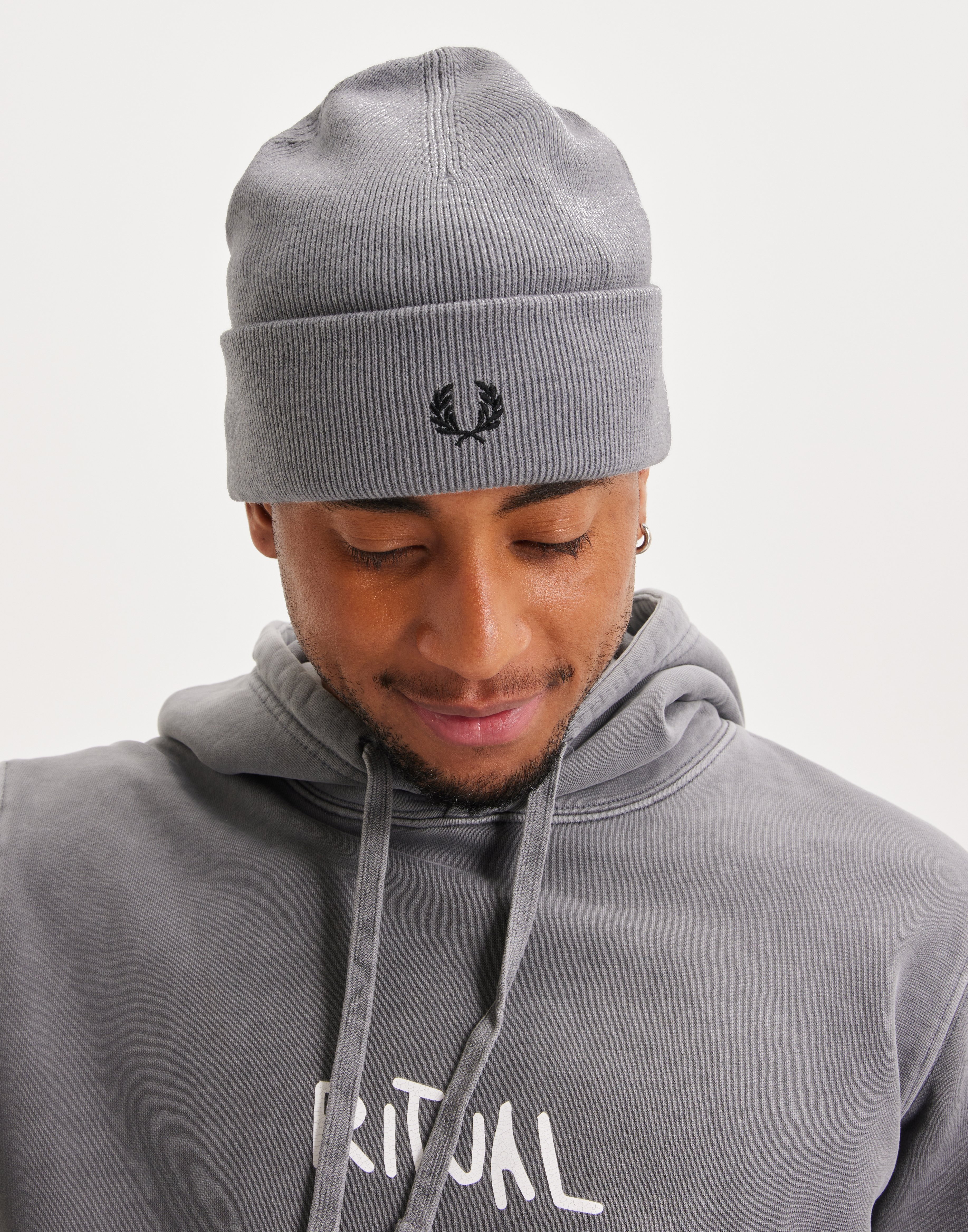 Fred Perry Merino Wool Beanie Huer Steel