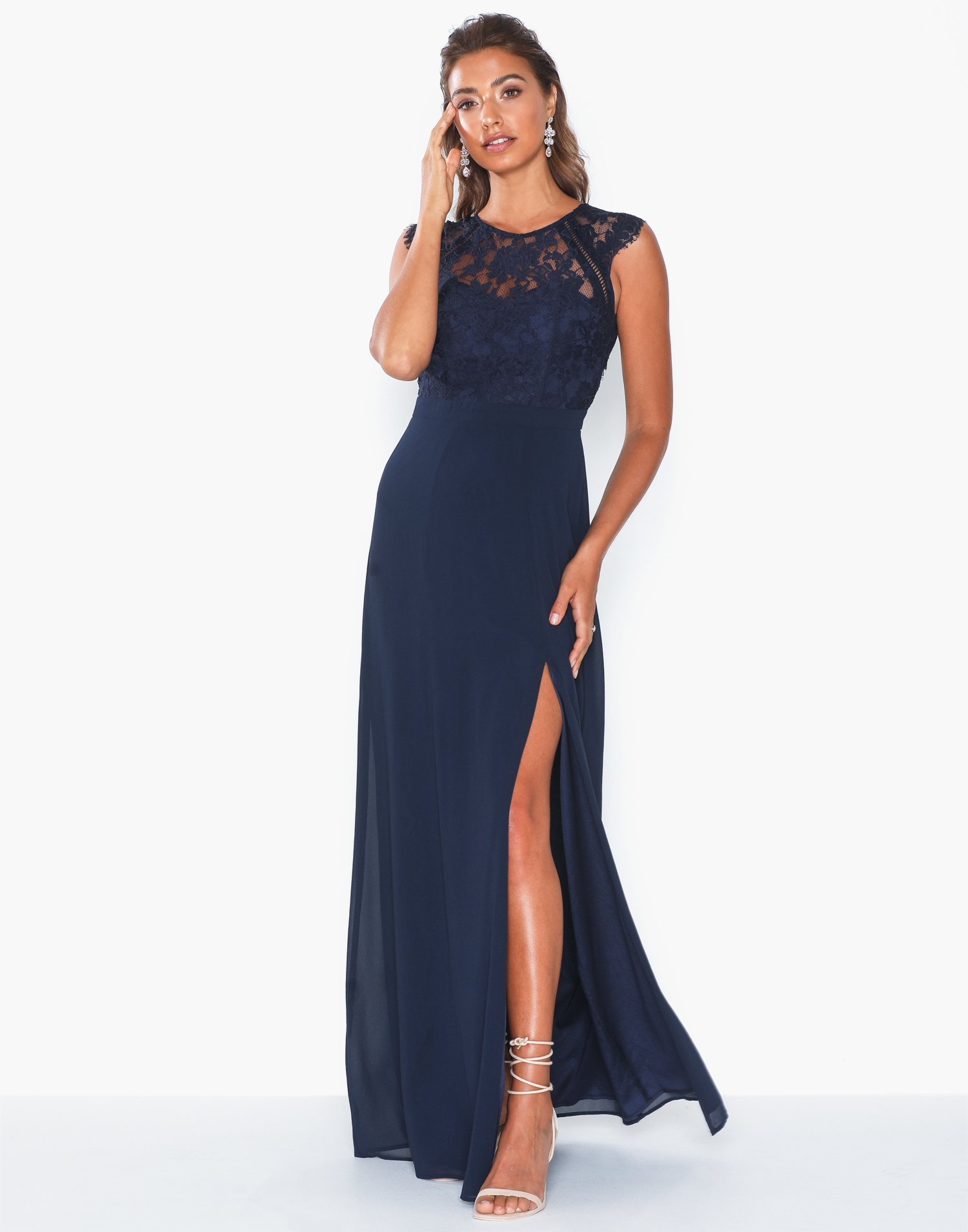 cap sleeve flowy gown