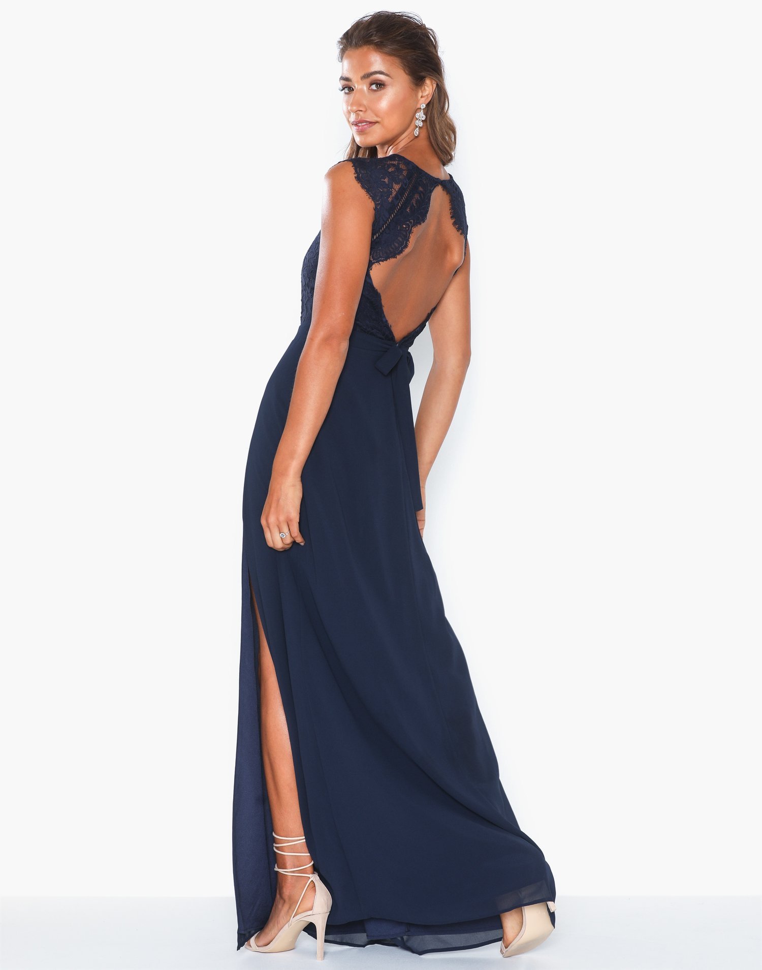 nly eve cap sleeve wrap gown