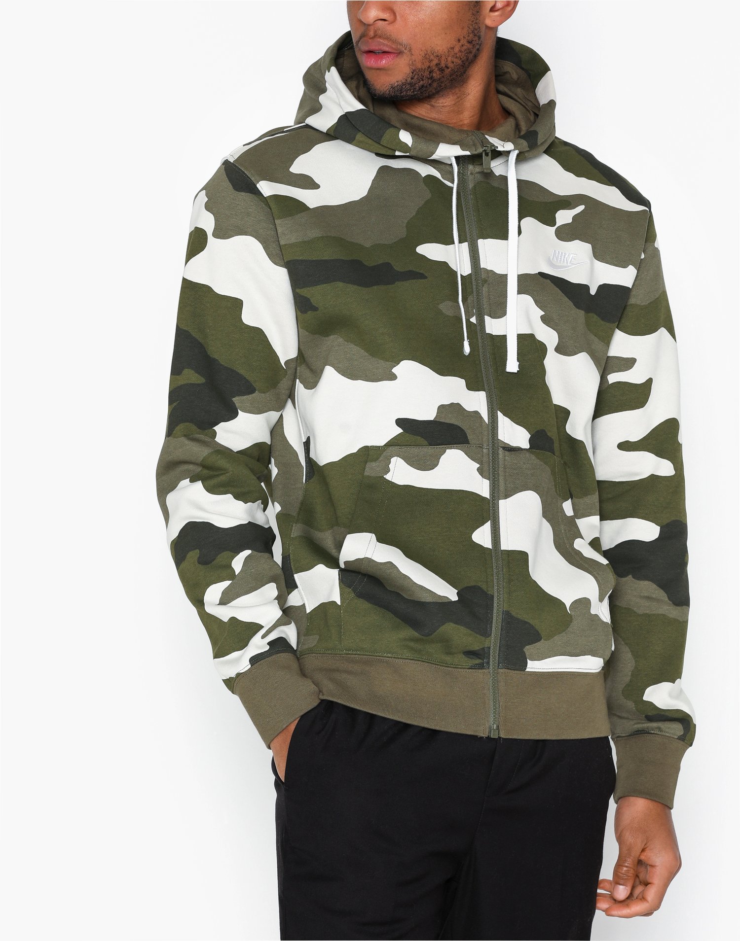 nike m nsw club camo hoodie fz bb