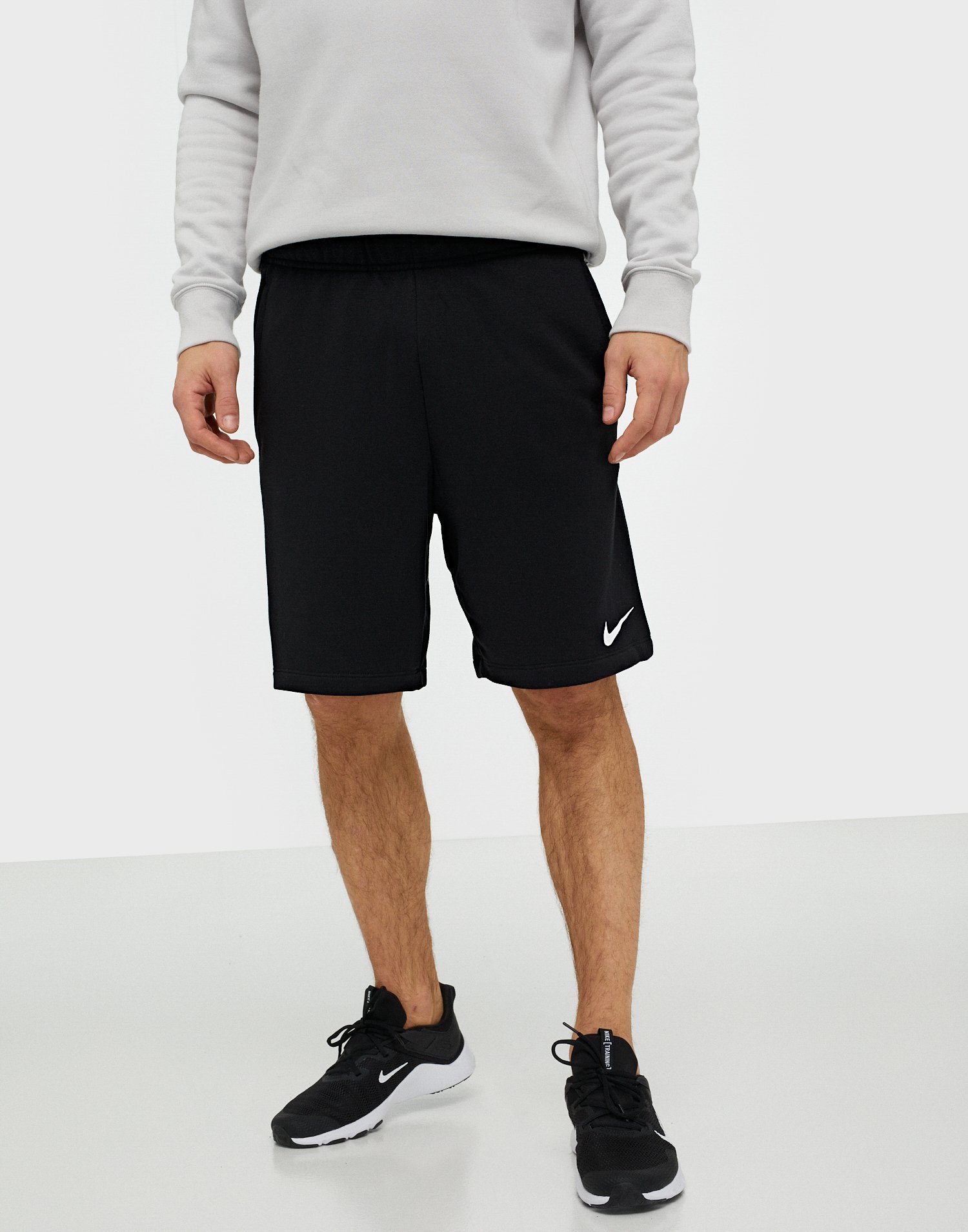 M NK DRY SHORT FLEECE - Black/White 