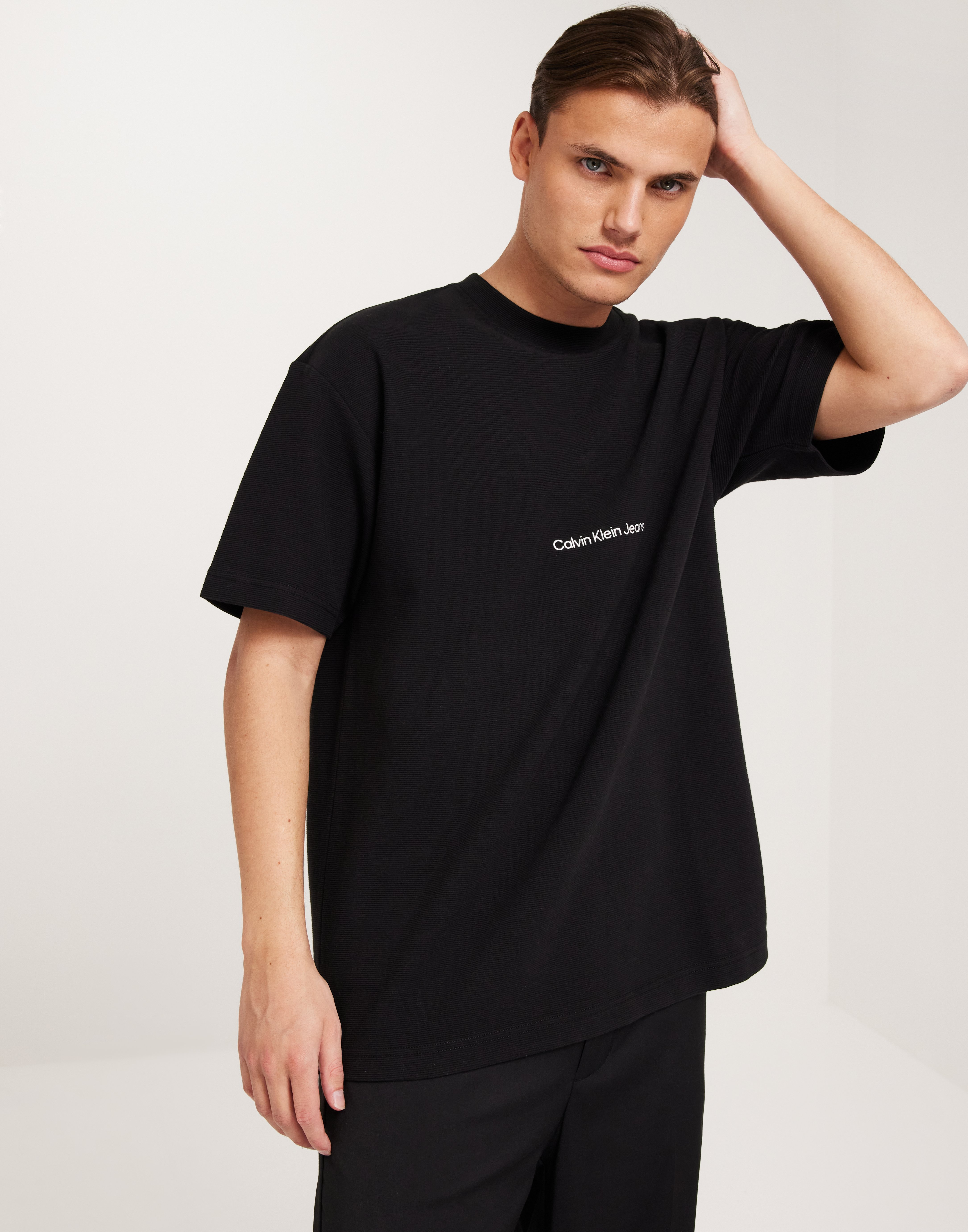 Calvin Klein Jeans Institutional Modern Ottoman Tee T-shirts & undertrøjer Ck Black