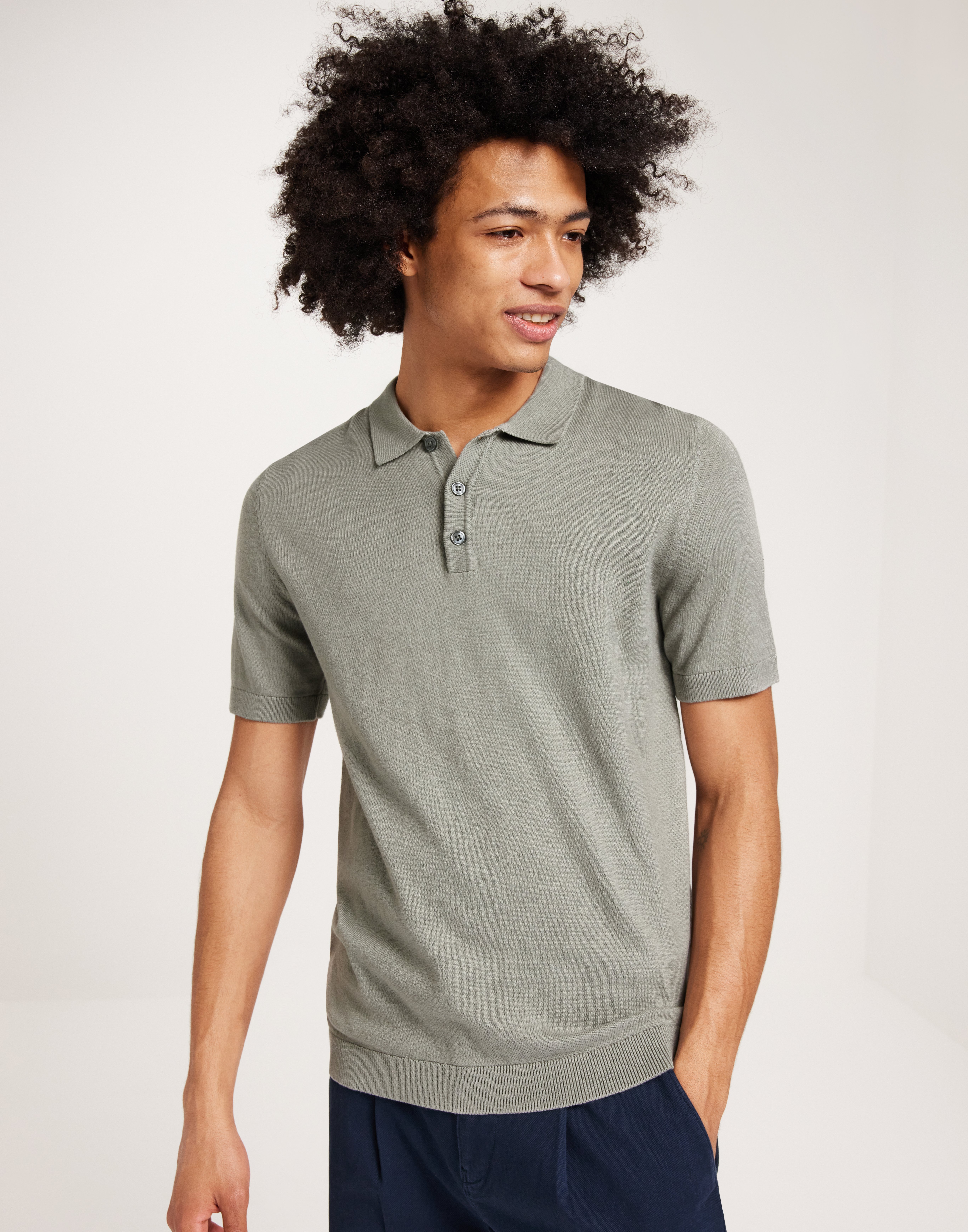Jack & Jones Jpremil Knit Polo S/S Sn Polotrøjer Wrought Iron