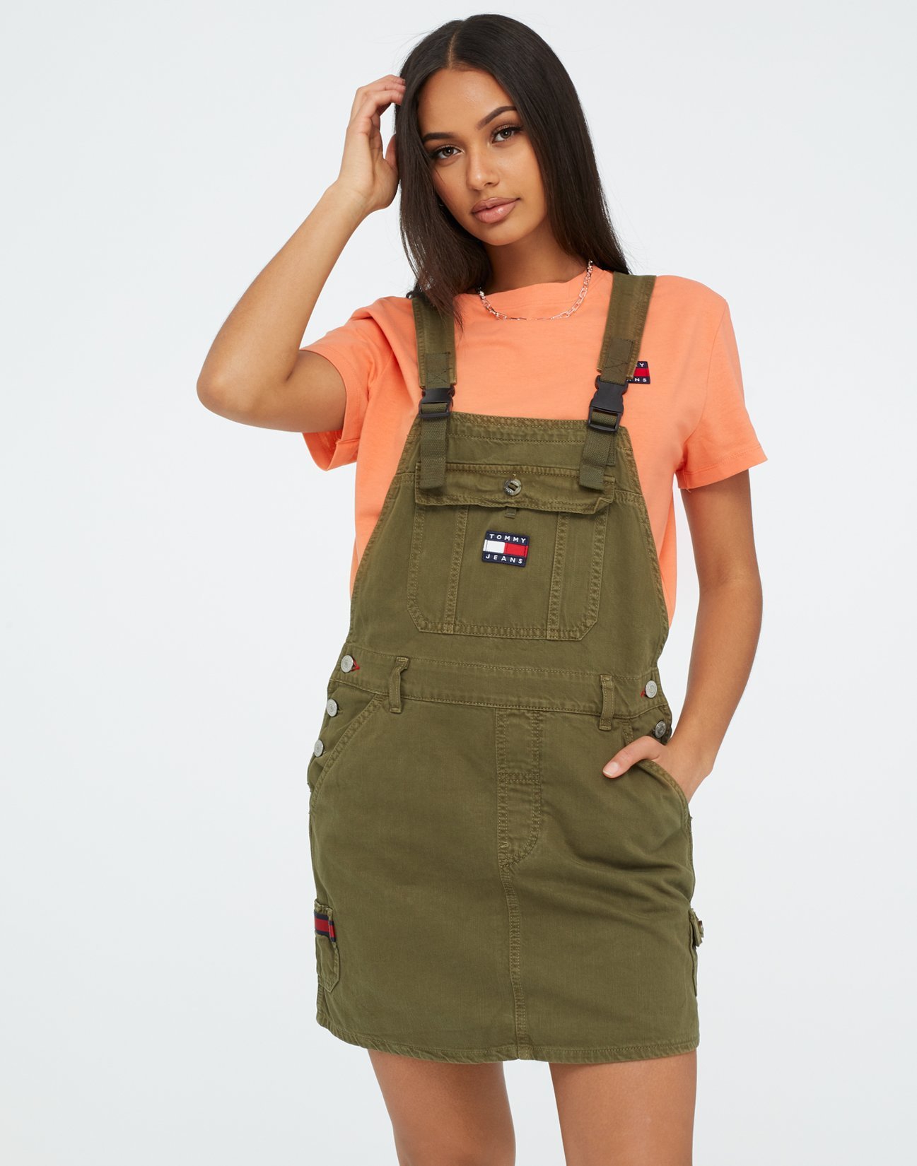 tommy jeans dungaree dress