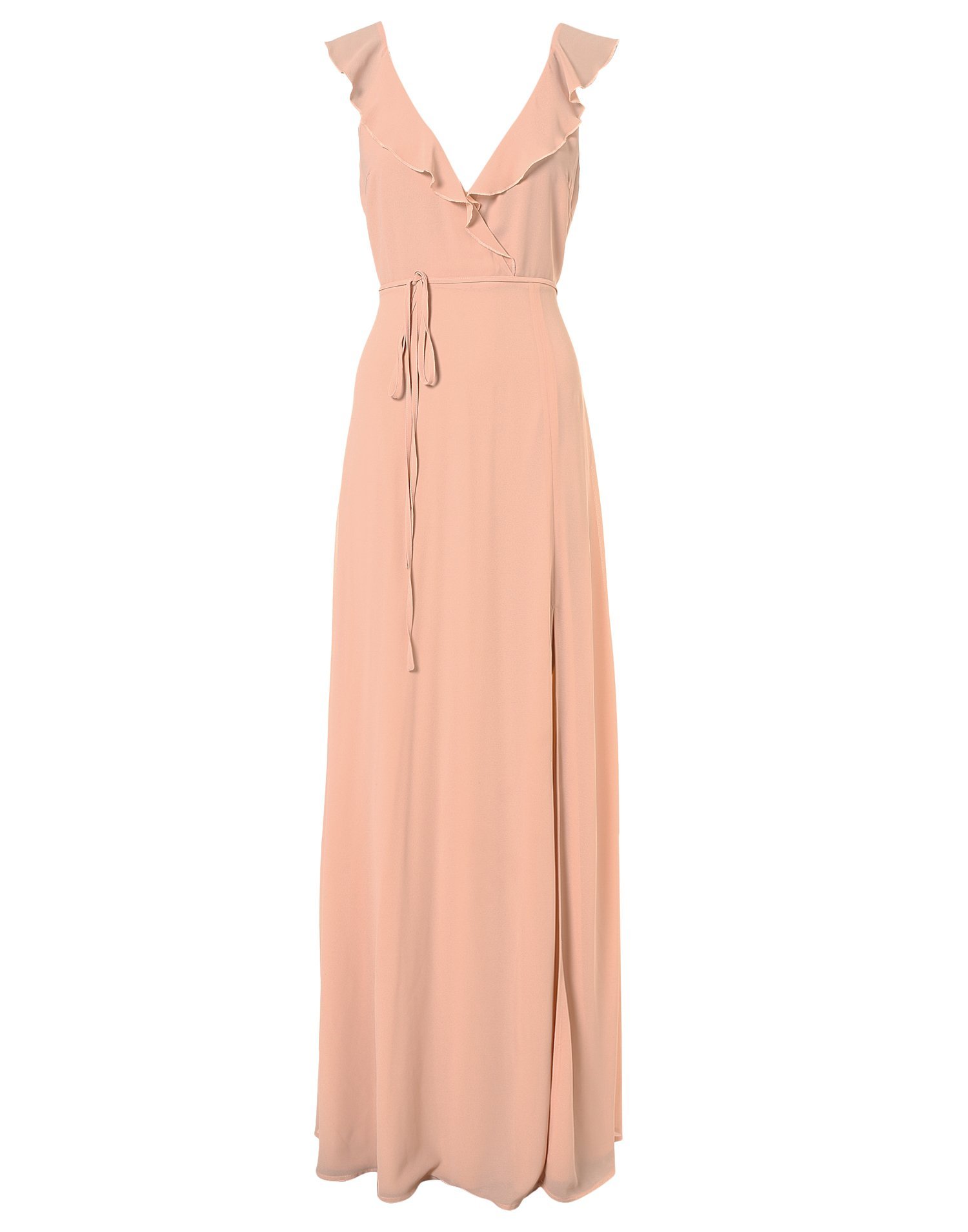 flowy flounce wrap gown