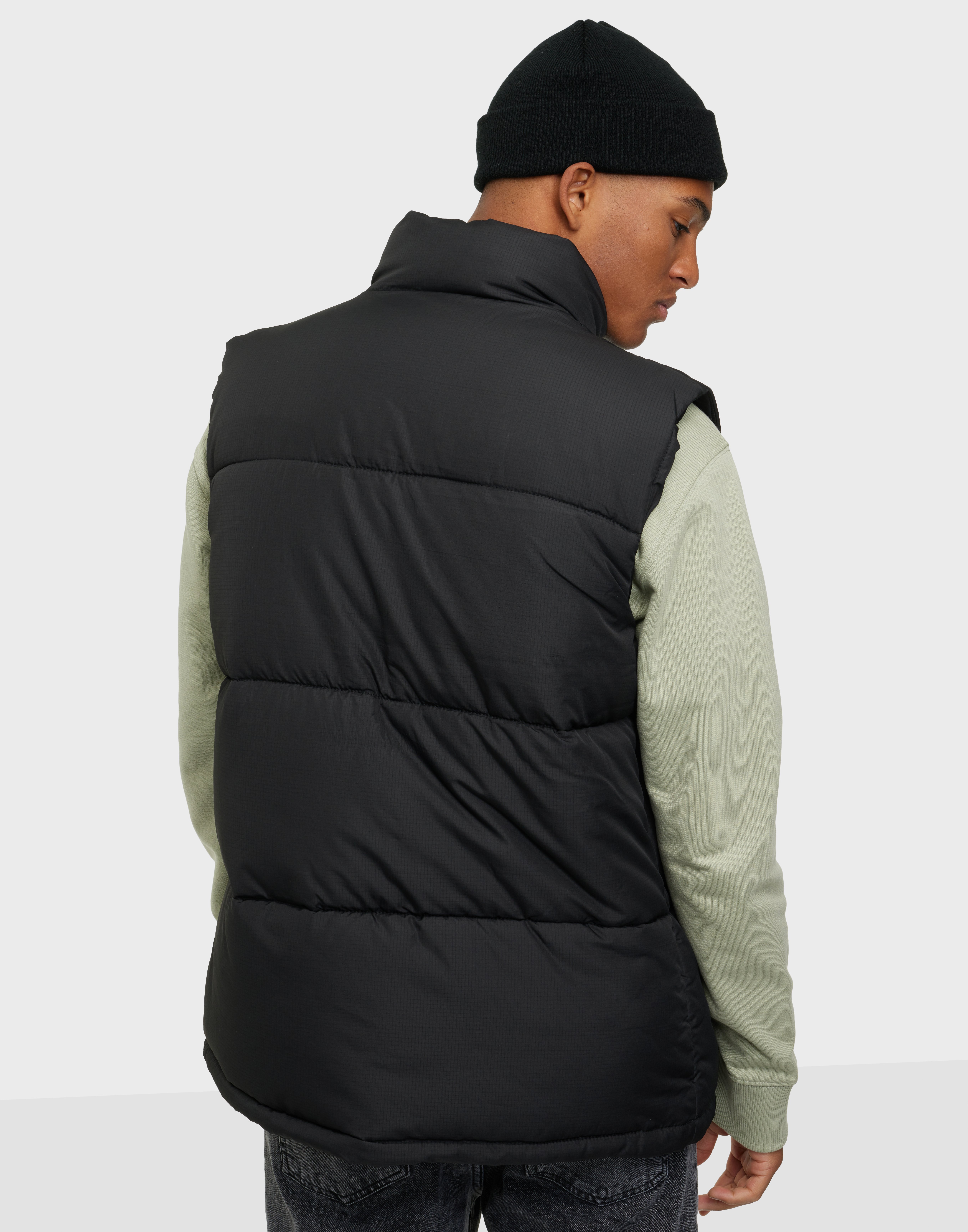 mens quilted vest black